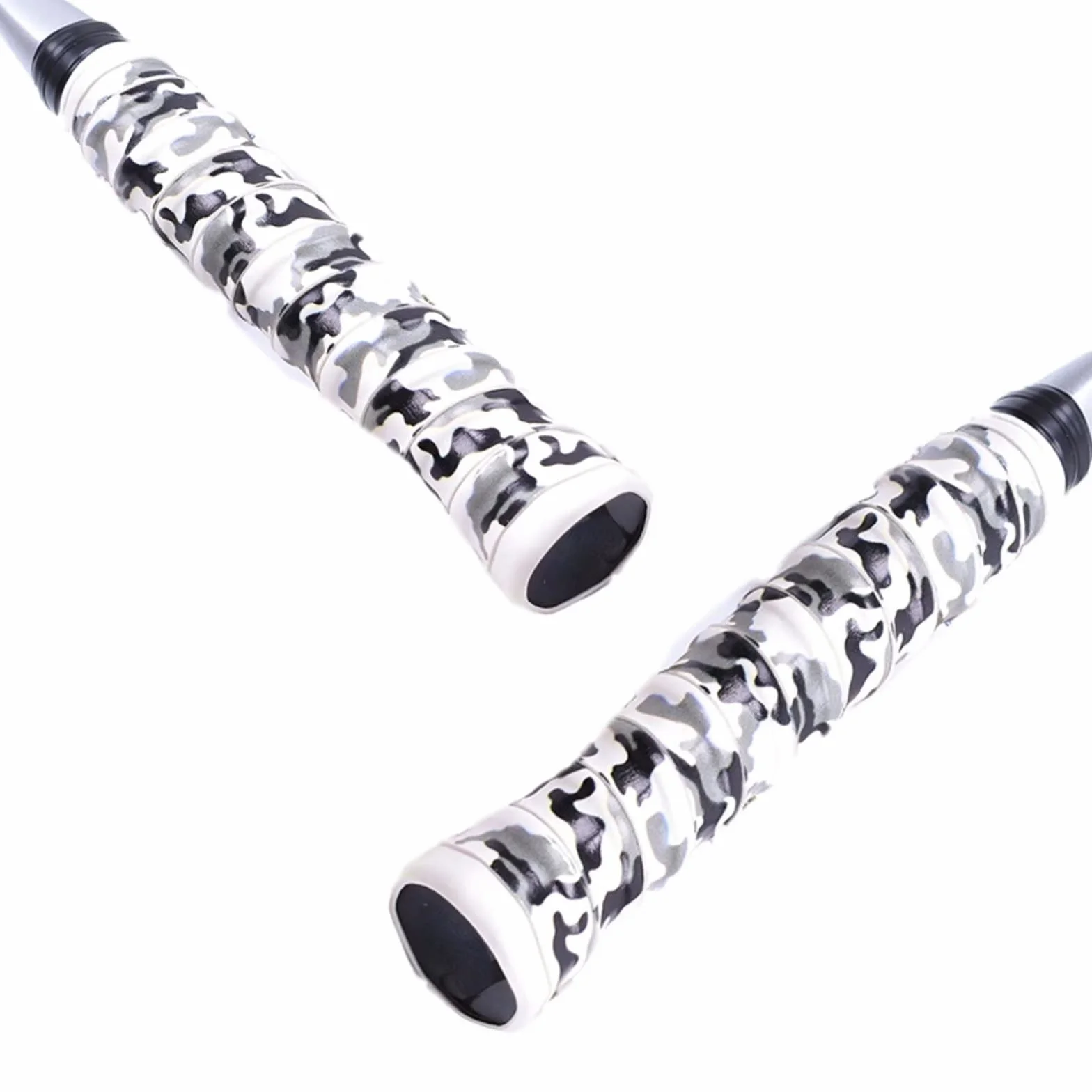 Baseball Bat Grips 0.8mm Camouflage Grip Tape Replacement for Baseball Tennis Badminton Racquet - White