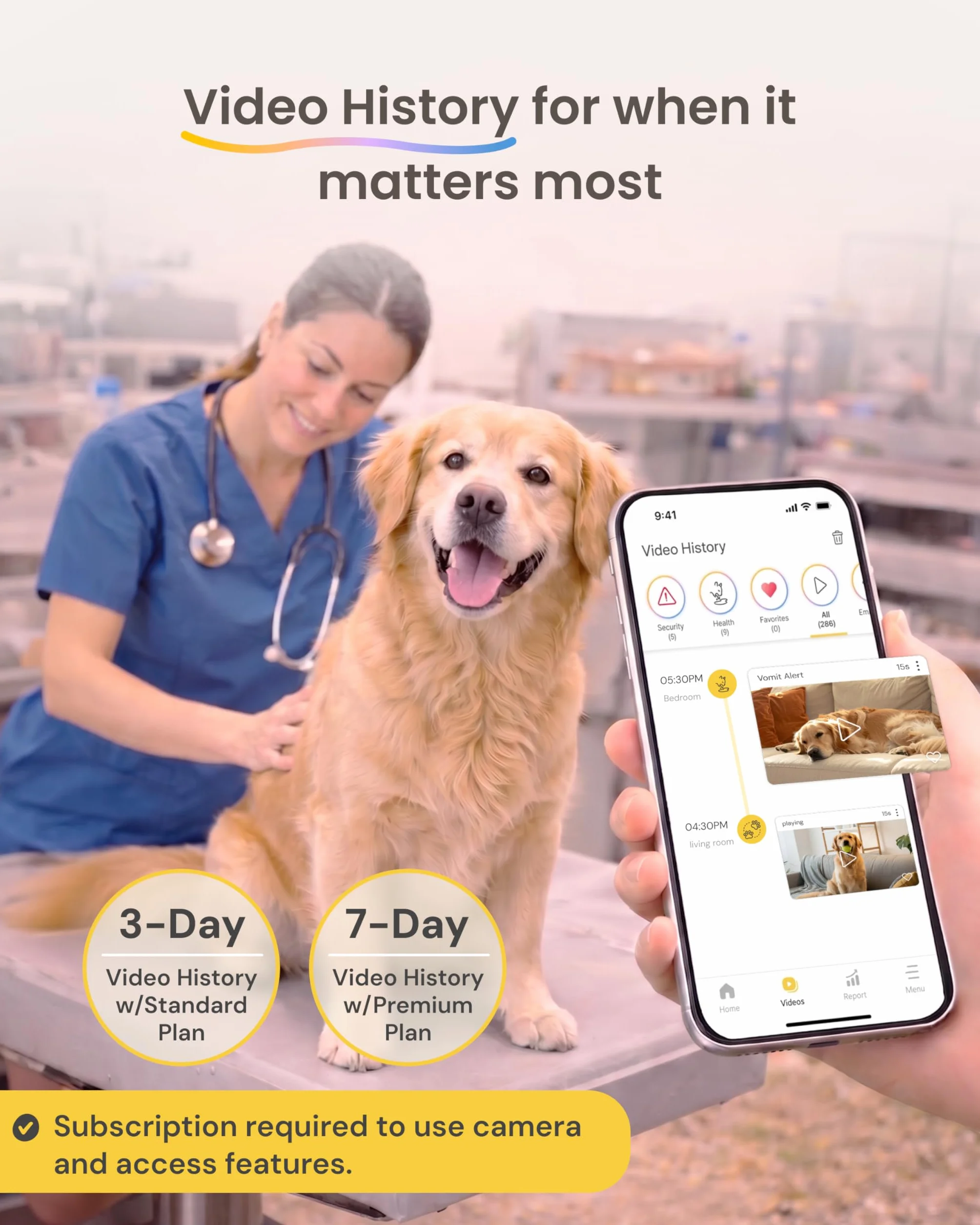 Furbo Mini cámara de 360º para mascotas, desbloquea la cámara inteligente y las funciones inteligentes con plan de pago: seguridad para el hogar y alertas de seguridad para perros y gatos, dispensador