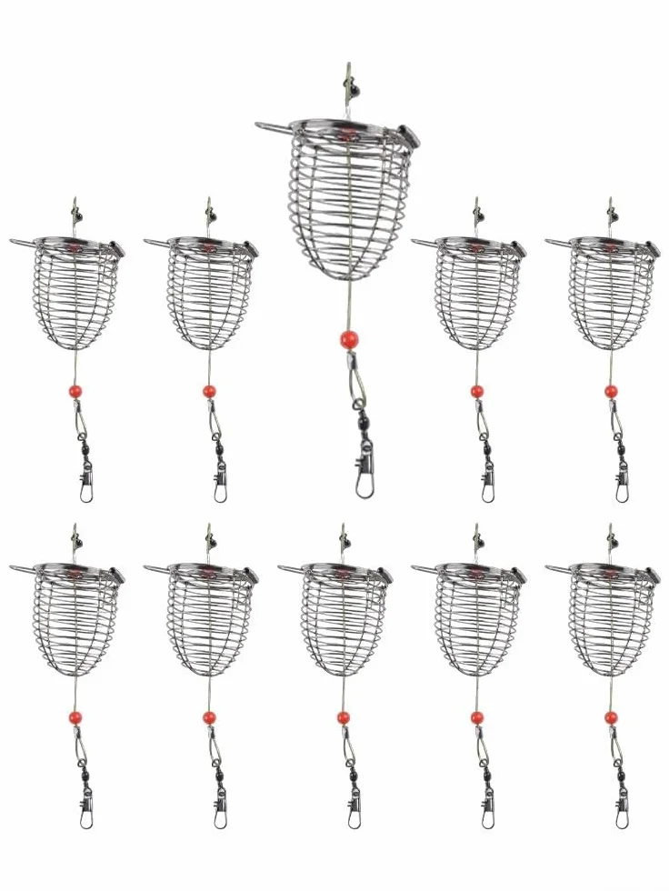 Juego de 10 soportes de cebo de alambre de metal para señuelos