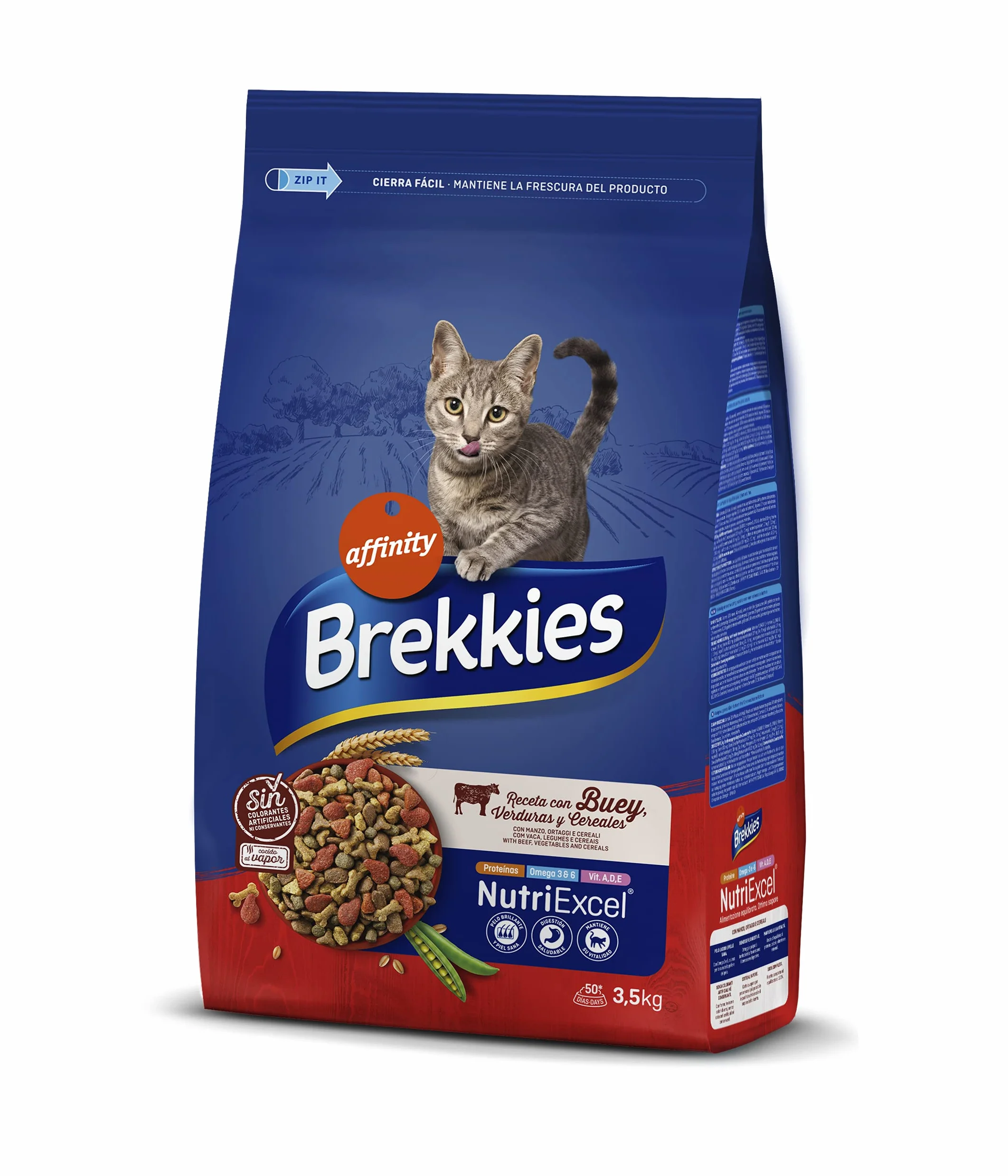 Brekkies Pienso para Gatos con Buey, Verduras y Cereales 3,5kg 3500 g