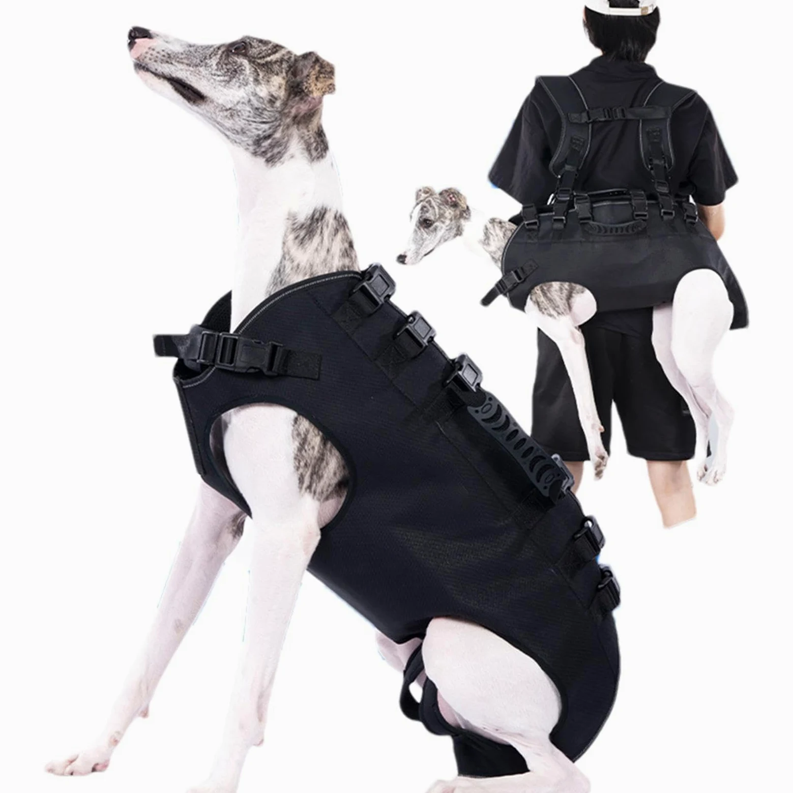 Arnés de elevación para perros mayores, soporte trasero de cadera para | mascotas, soporte transpirable y correa de recuperación, elevación de cadera trasera ajustable para perros mayores, lesionado