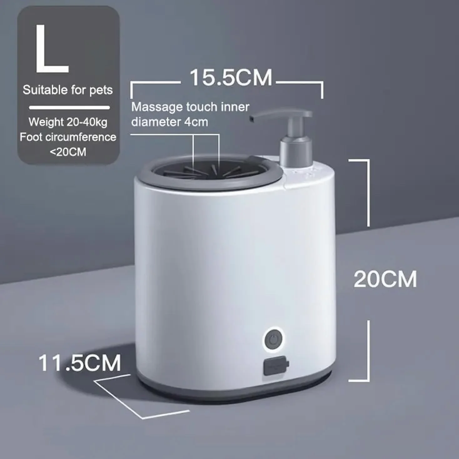 Limpiador eléctrico automático de patas de perro, lavadora portátil para pies de mascotas con cepillo de silicona suave y carga USB, tanque de agua de 300 ml para una fácil limpieza de patas fangosas