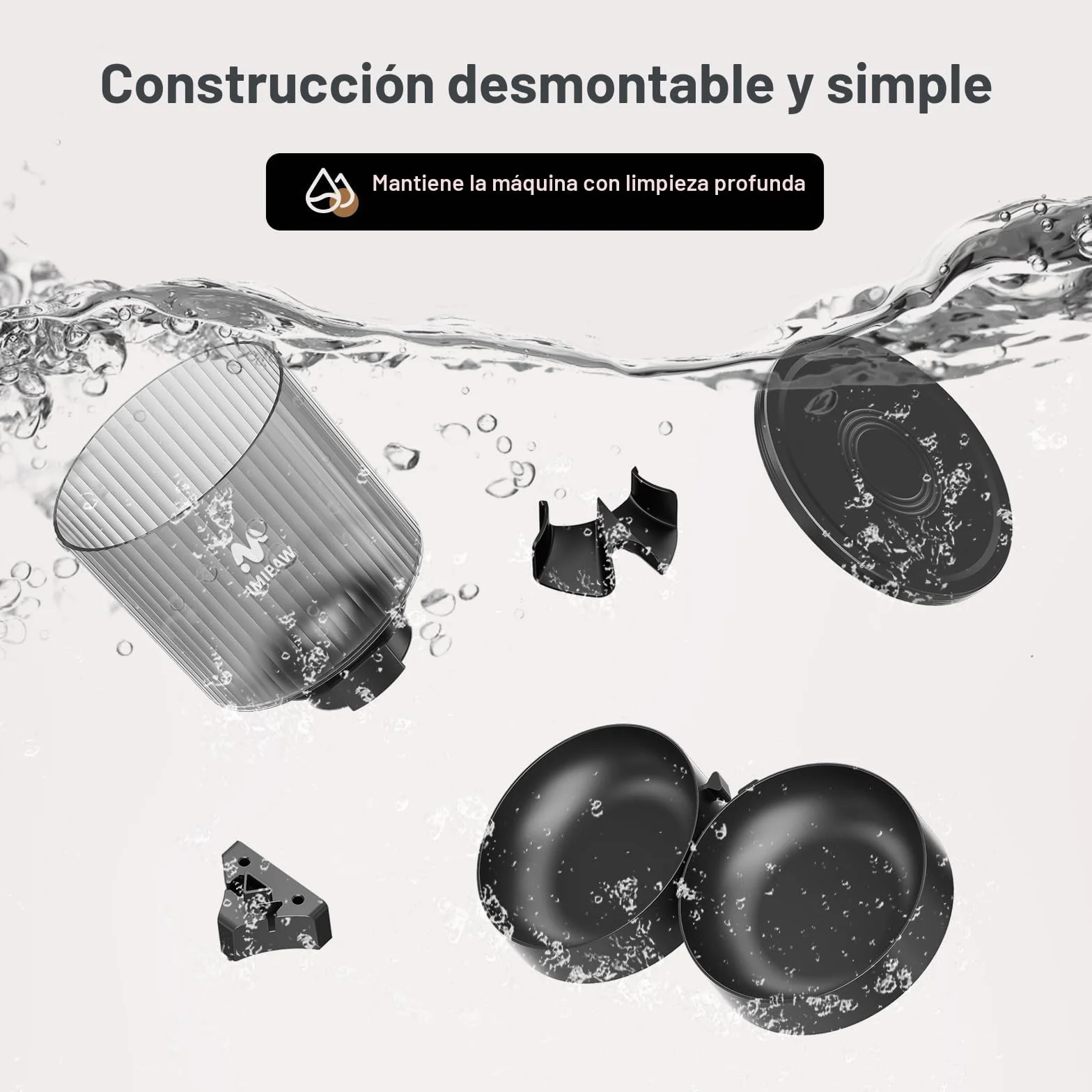 IMIPAW Comedero Gato Automatico - Dispensador Comida con Dos Cuencos, Temporizador Programable para Gatos y Perros con Bolsa Desecante, 1-6 Comidas al Día, 1-20 Porciones por Comida- 4L