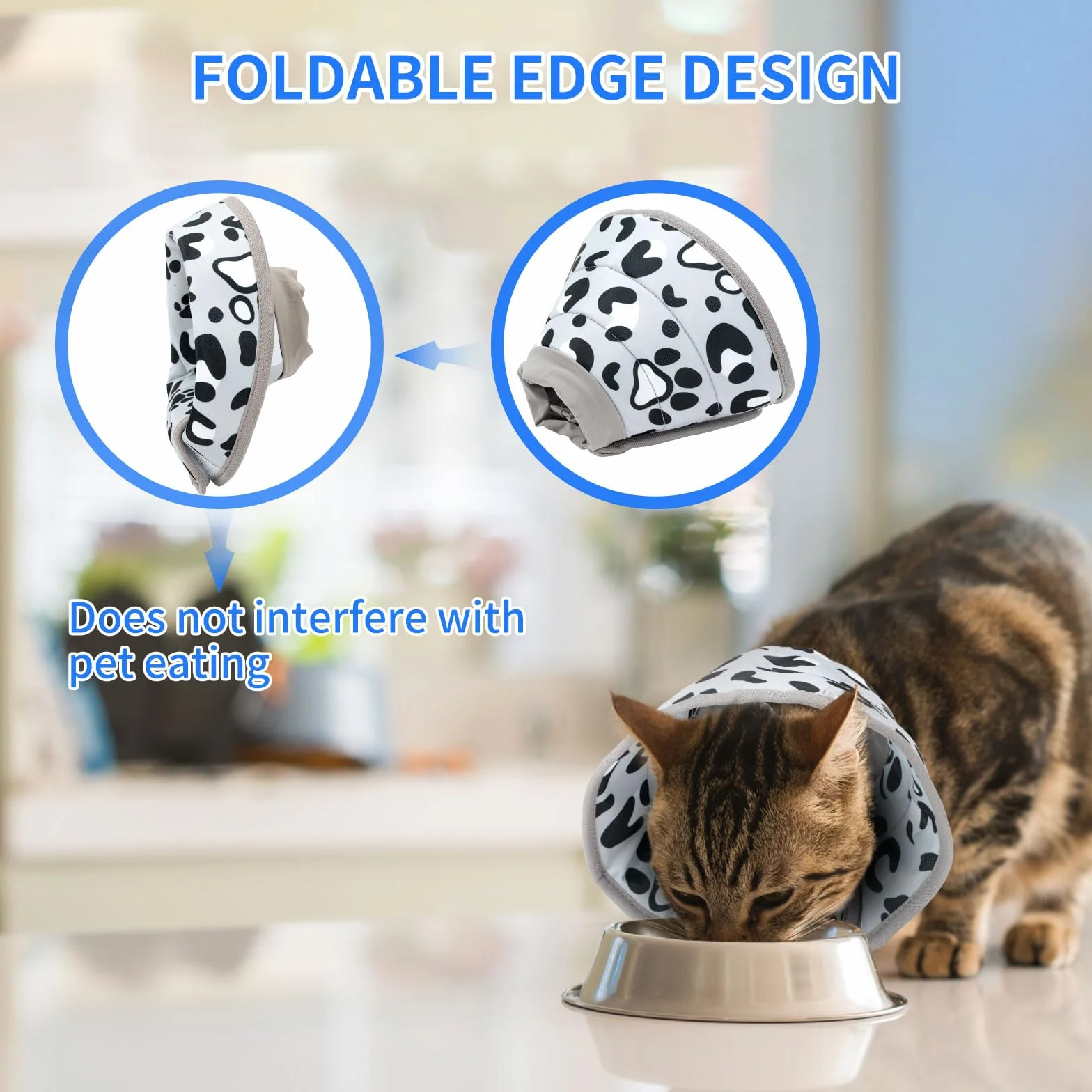 Collar Isabelino Gatos Ajustable,Suave Collar Recuperación Gato para Después de la Cirugía y Lesiones,Collar Isabelino Perro Pequeño (Gris, S)