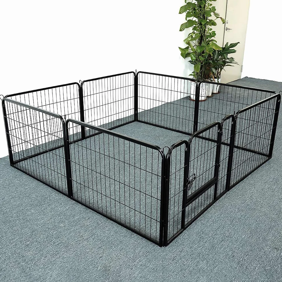 Parque para Perros de Paneles Parque de Juegos para Mascotas Plegable con Puerta de Pestillo para Exterior e Interior (80 * 60 cm (8 Piezas))