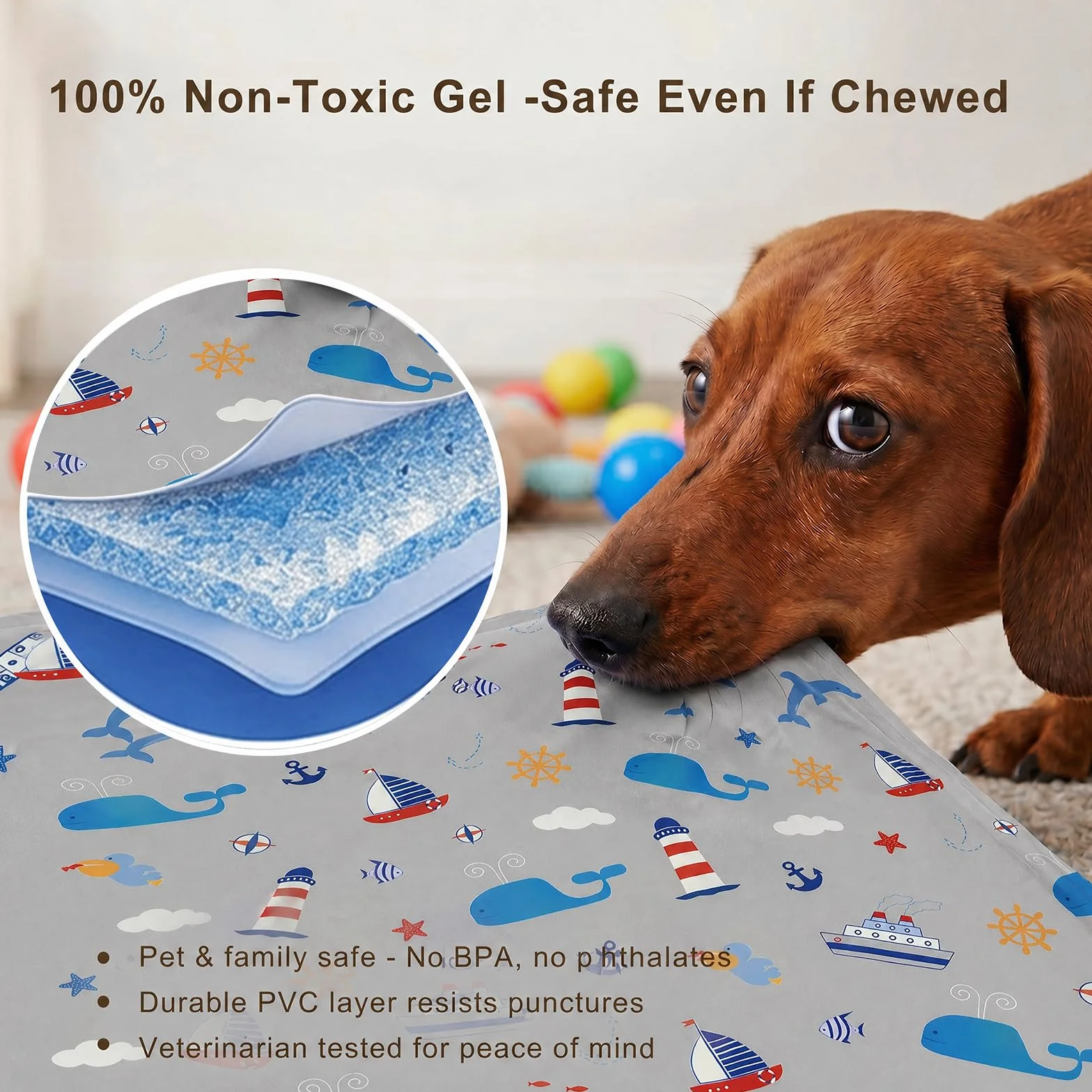 Alfombra Refrescante para Perro Gato,Mascotas Alfombrilla Autoenfriante,Camas refrescante para Mascotas,Prueba de Arañazos/Impermeable/Antideslizante,para en Verano,50x60cm, L, Gris