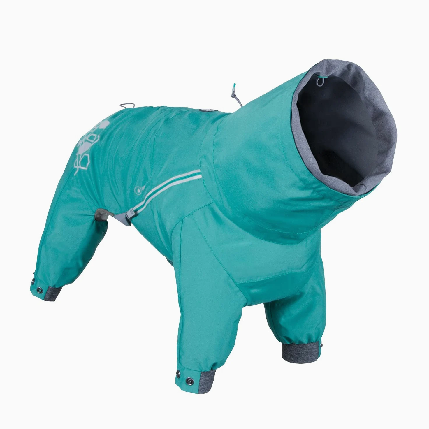 Hurtta Mudventure - Mono impermeable para perro (45 m), color turquesa