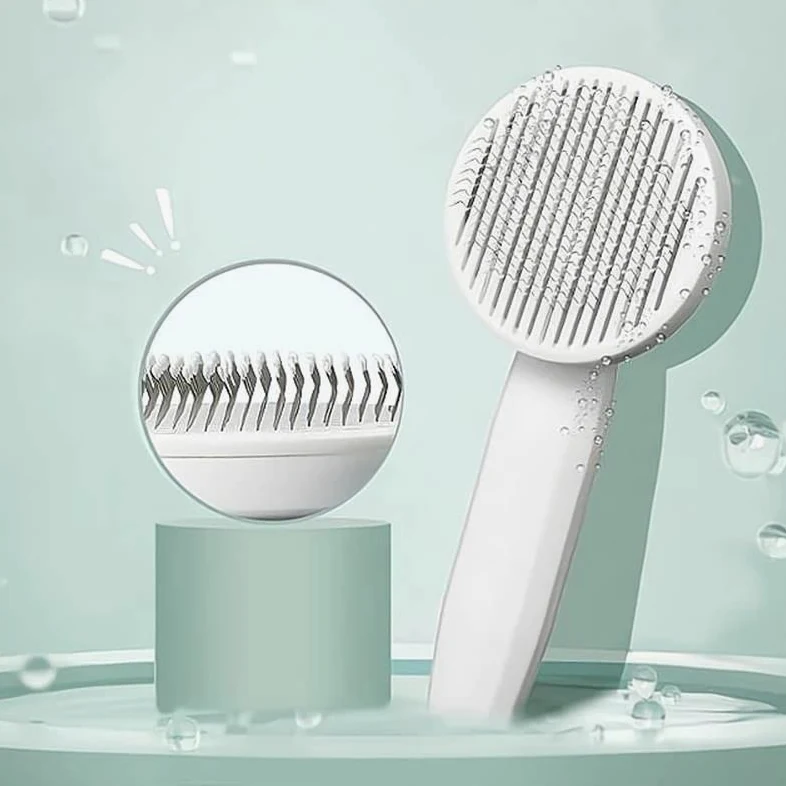 Cepillo para gatos Eliminación de aseo para mascotas Peine para perros Peine para gatos y perros Limpieza del cabello Aseo Cepillo de afeitar Suministros para mascotas (Color : White, Size : One size