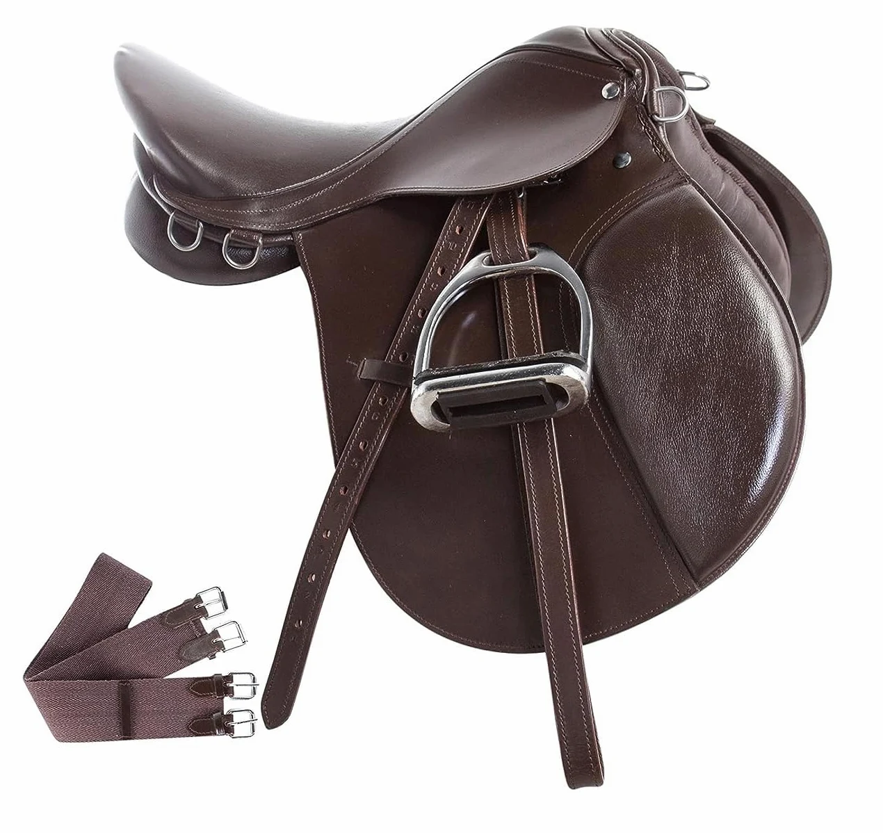 ST-008 - Kit de tachuelas de cuero para montar a caballo inglés, contorno de estribo de 12 a 18 pulgadas, color marrón