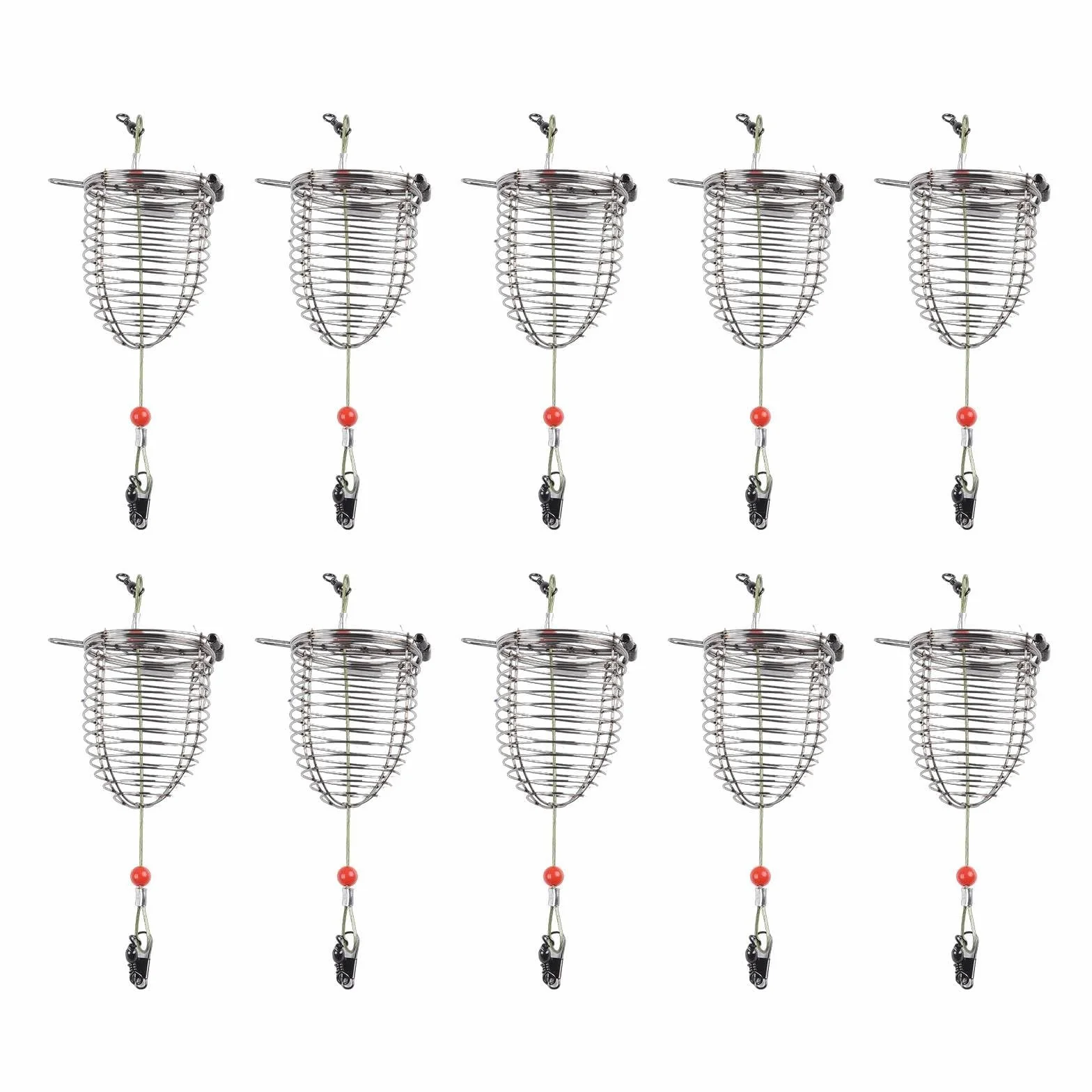 Juego de 10 soportes de cebo de alambre de metal para señuelos