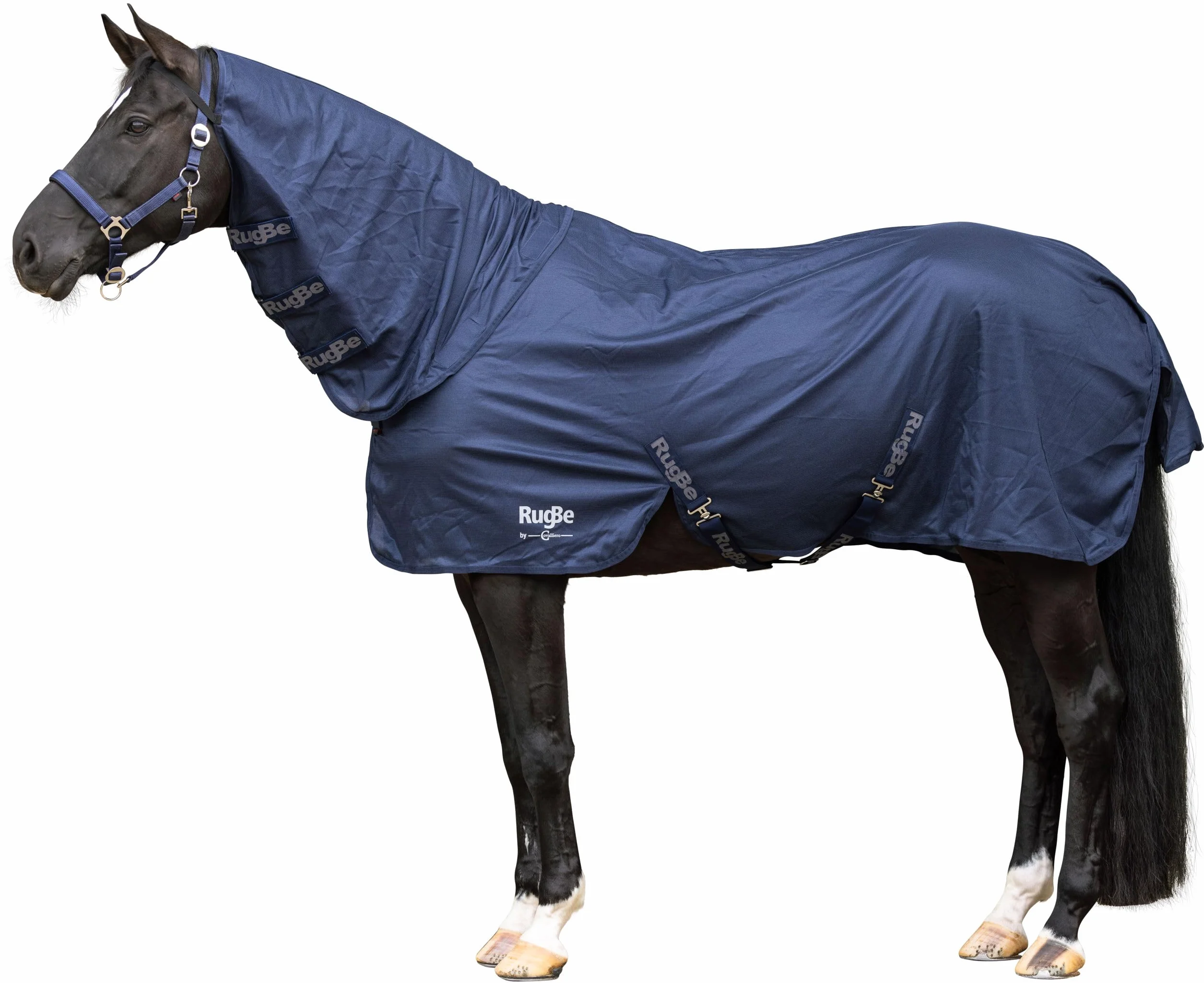 Covalliero Manta antimoscas RugBe SuperFly, manta para caballos, manta de montar, azul marino, 115 cm, 165 cm, caballo, lavable a máquina a 30 °C