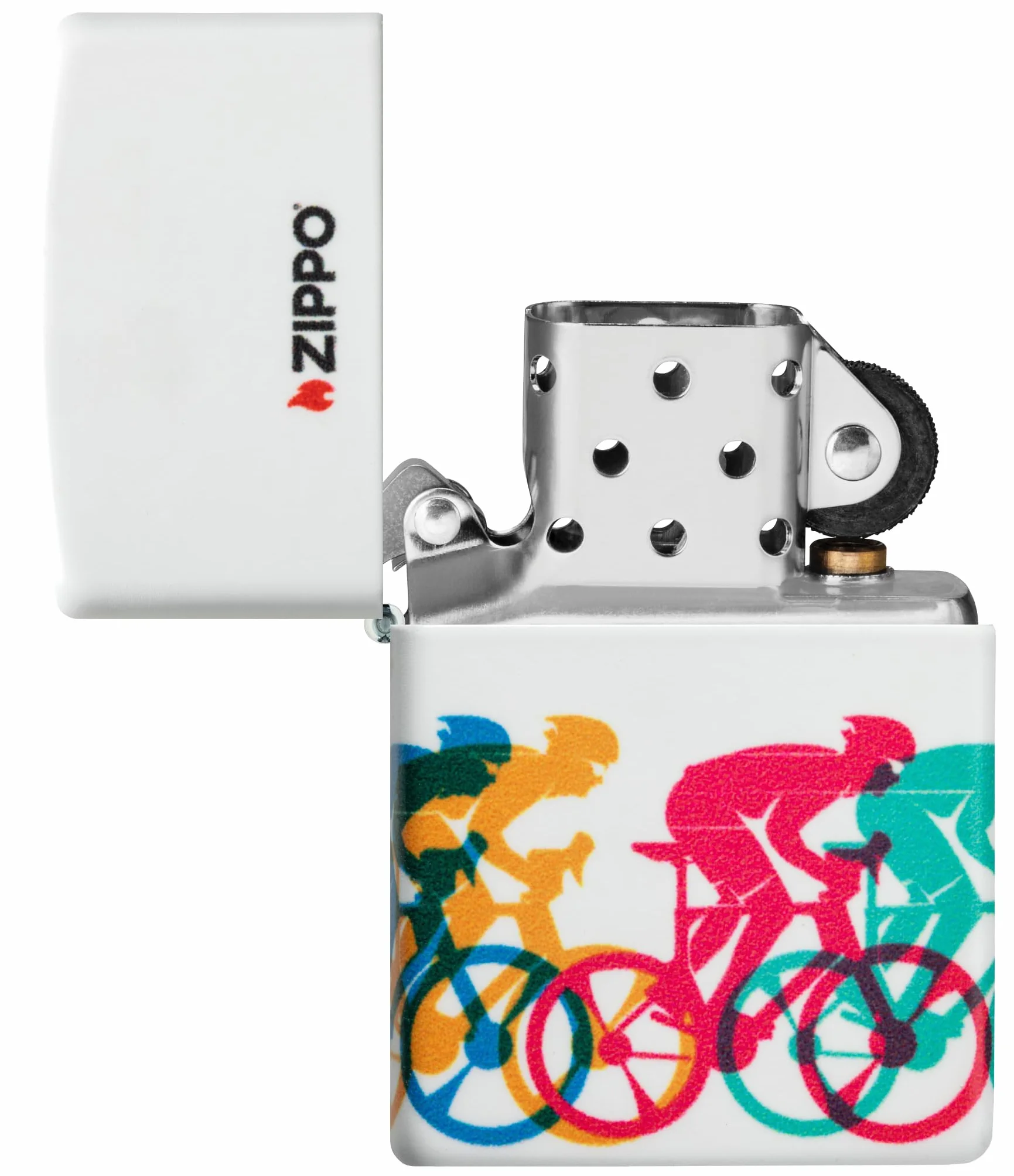 Zippo Sturmfeuerzeug Bicycle Race 540° Color Image Nachfüllbar Wiederverwendbar Windfest