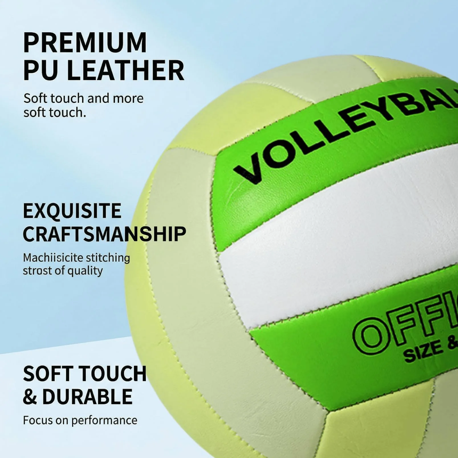 Pelota Voleibol Tacto Suave Voleibol De Playa con Bomba, Aguja De Aire Y Bolsa De Red (Hierba Verde)