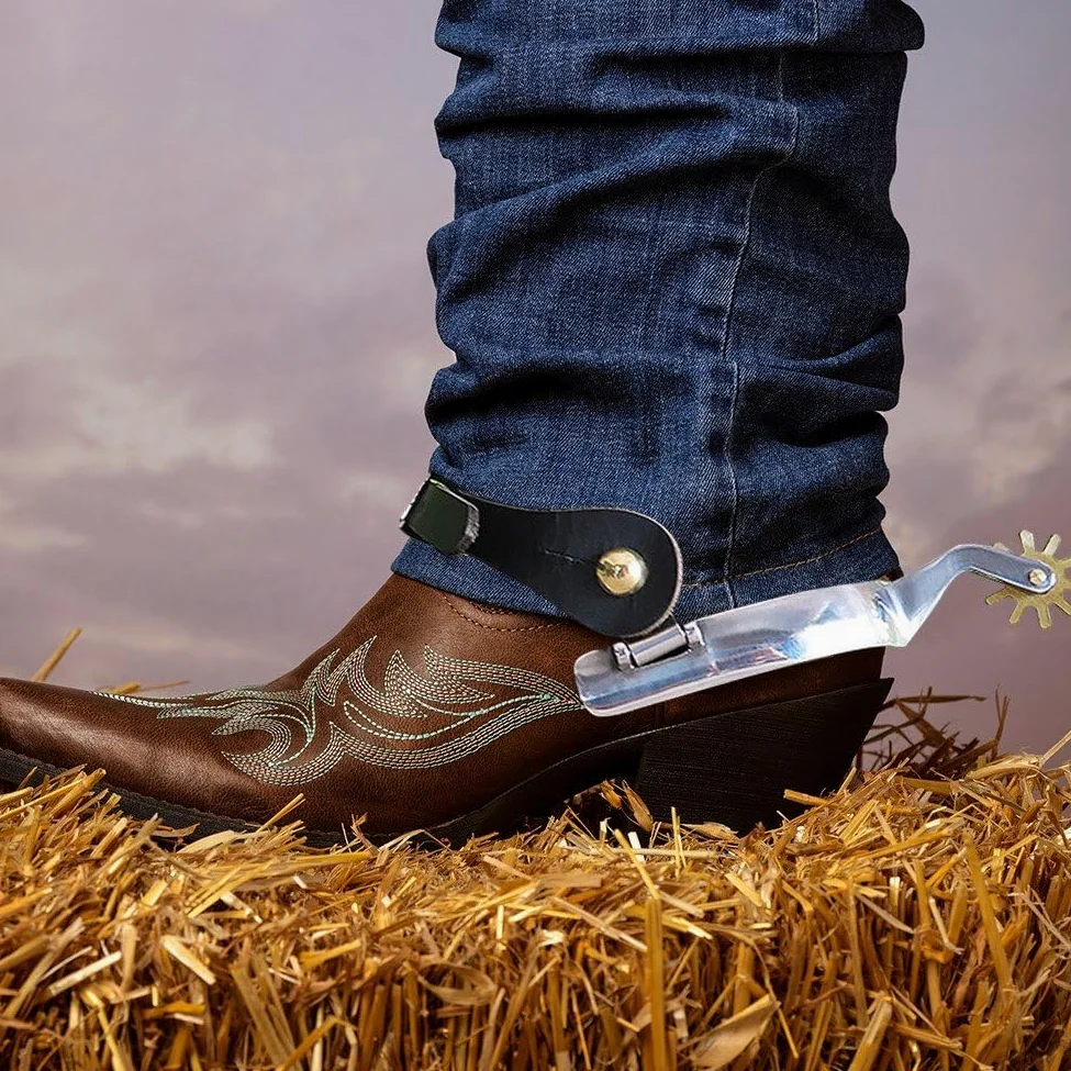 Espuelas de Caballo de Acero Inoxidable con espuela de Cobre, antioxidantes, Equipo de Carreras para Botas ecuestres, Amantes de la equitación.