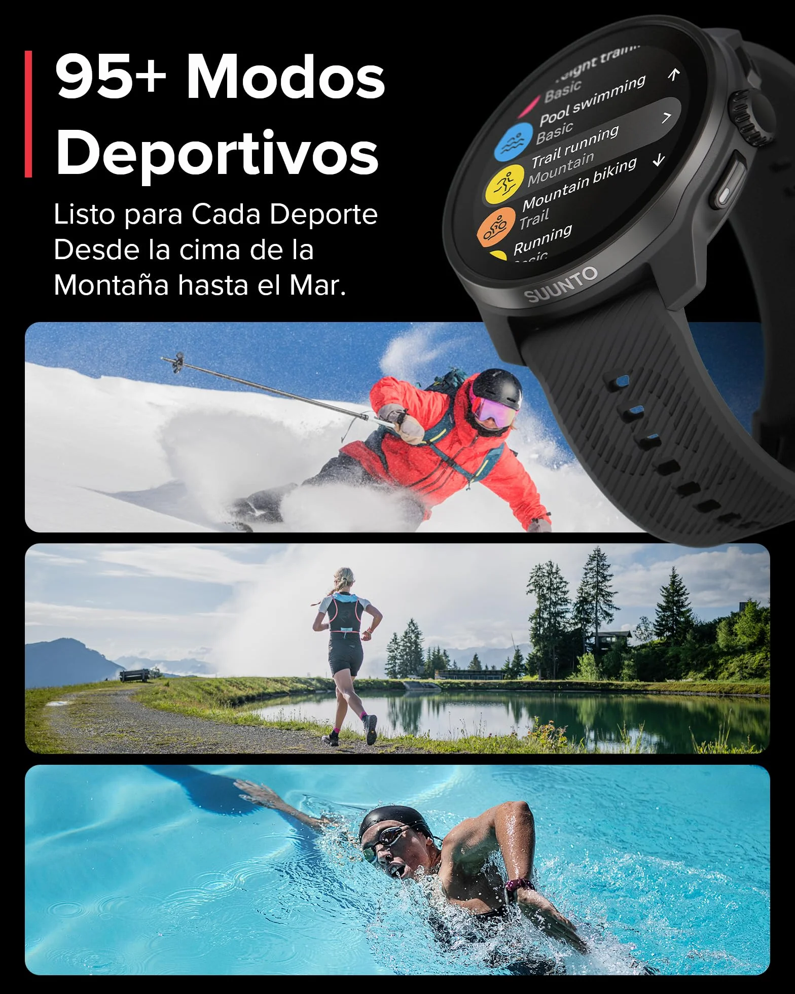 Suunto Race S Reloj Correr Pantalla Táctil AMOLED, Deportivo GPS Doble Frecuencia, Seguimiento HRV Sueño, Entrenamiento IA, Mapas Offline