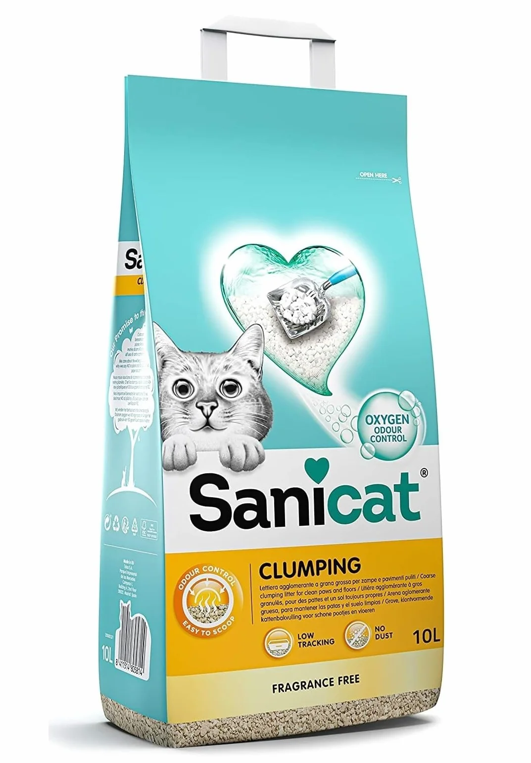 Sanicat Arena para Gatos Aglomerante Sin perfume 10 L Control de Olor