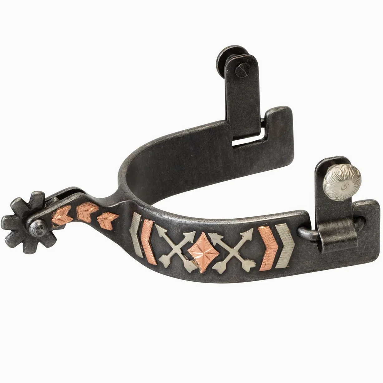 Weaver Leather Unisex ARW CRS CO ROWL SPUR, BK, negro Multi flecha Crossing