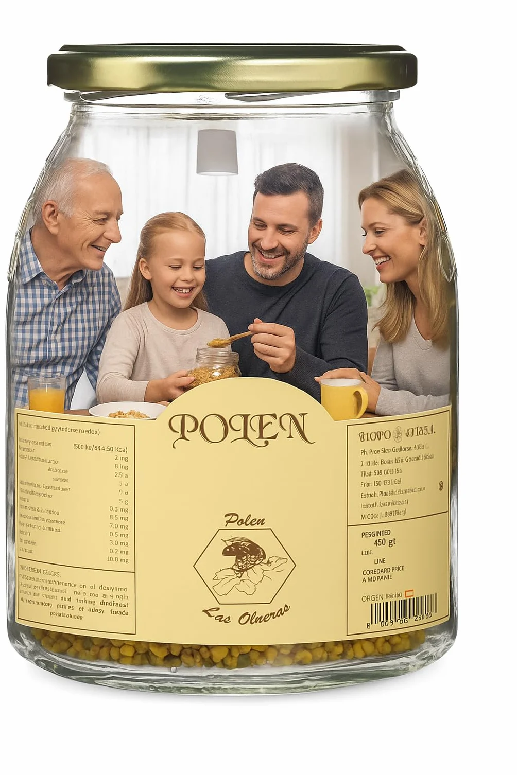 Polen de Abeja natural. Polen Las Obreras 450 grs. Origen España 100%. Pequeño tesoro alimenticio que las abejas extraen de diversas flores. Origen, Cuenca.
