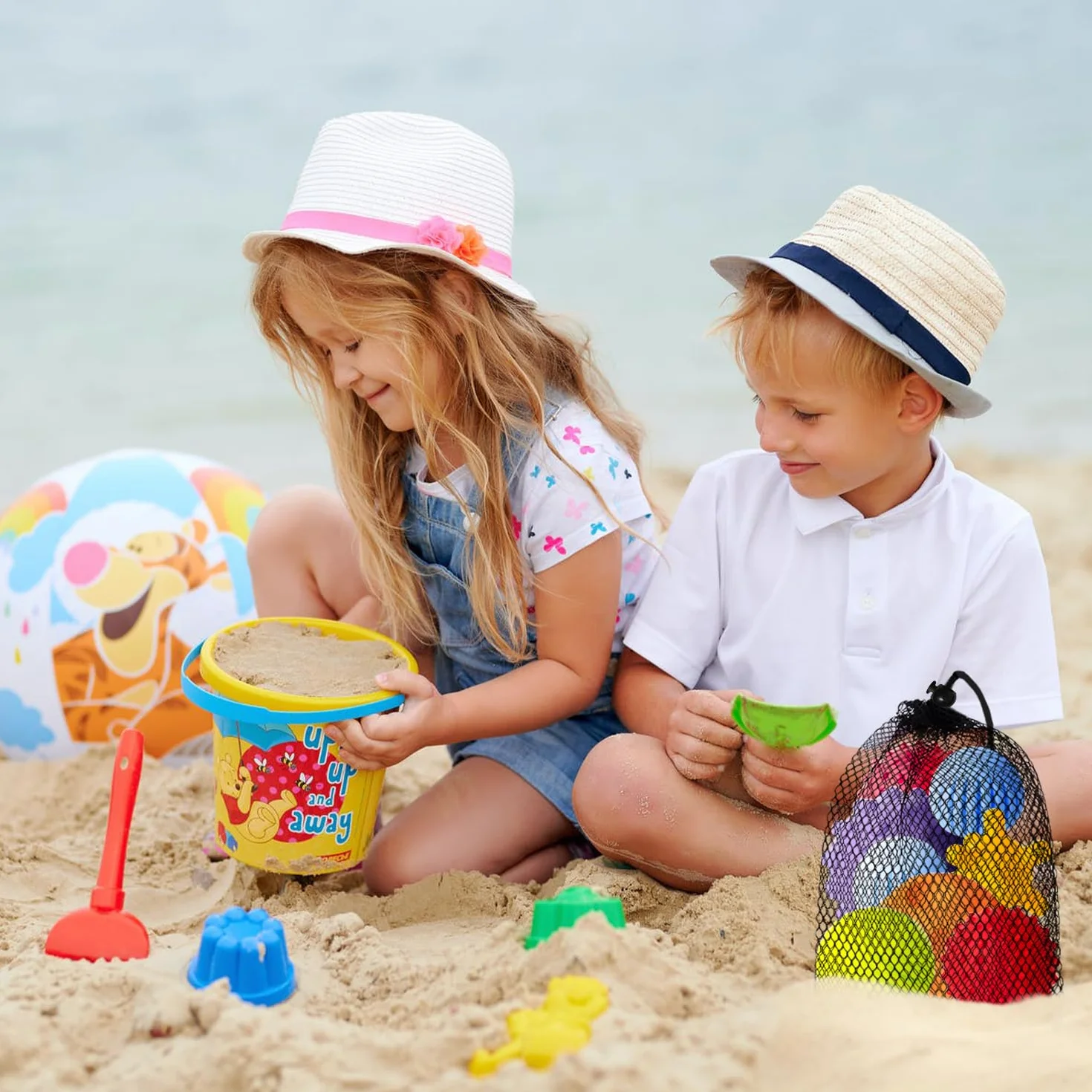 Bolsas de malla con cordón negras de nailon para natación playa piscina