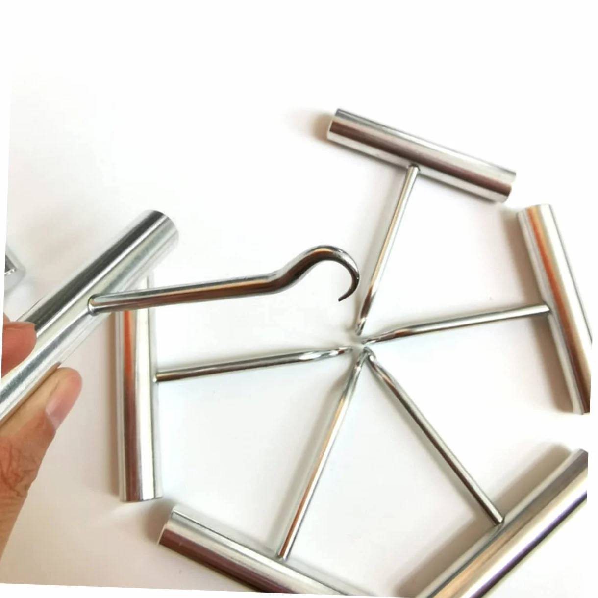 PLAFOPE Herramienta Profesional para Encordar Raquetas Gancho De Tirado con Punta Curvada Compatible con Raquetas De Bádminton y Tenis