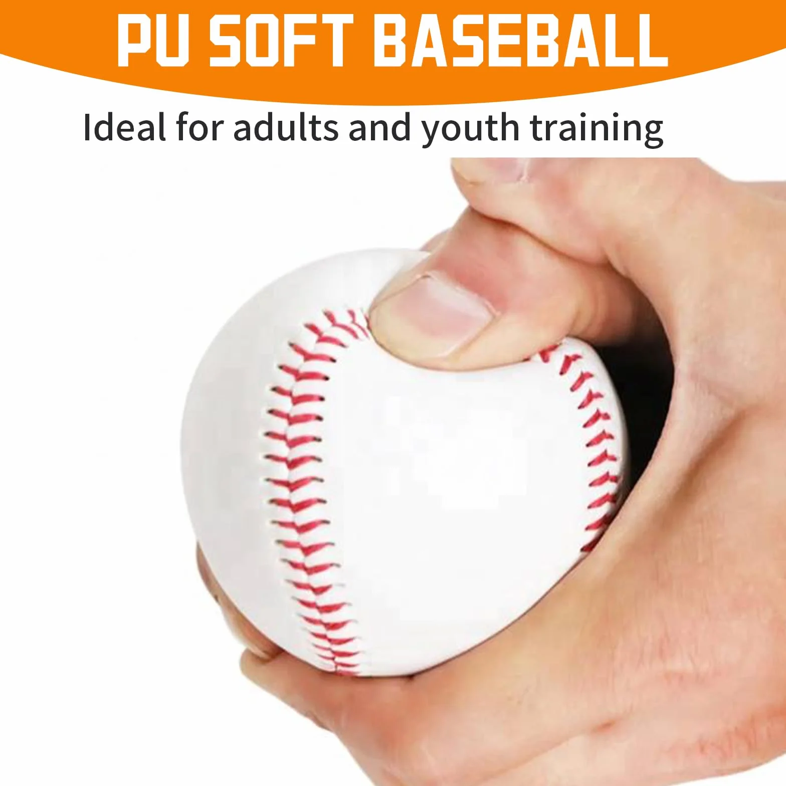 Pelotas de Cuero PU Softball Béisbol Cosida Mano, Bolas Profesionales para Competiciones Juego