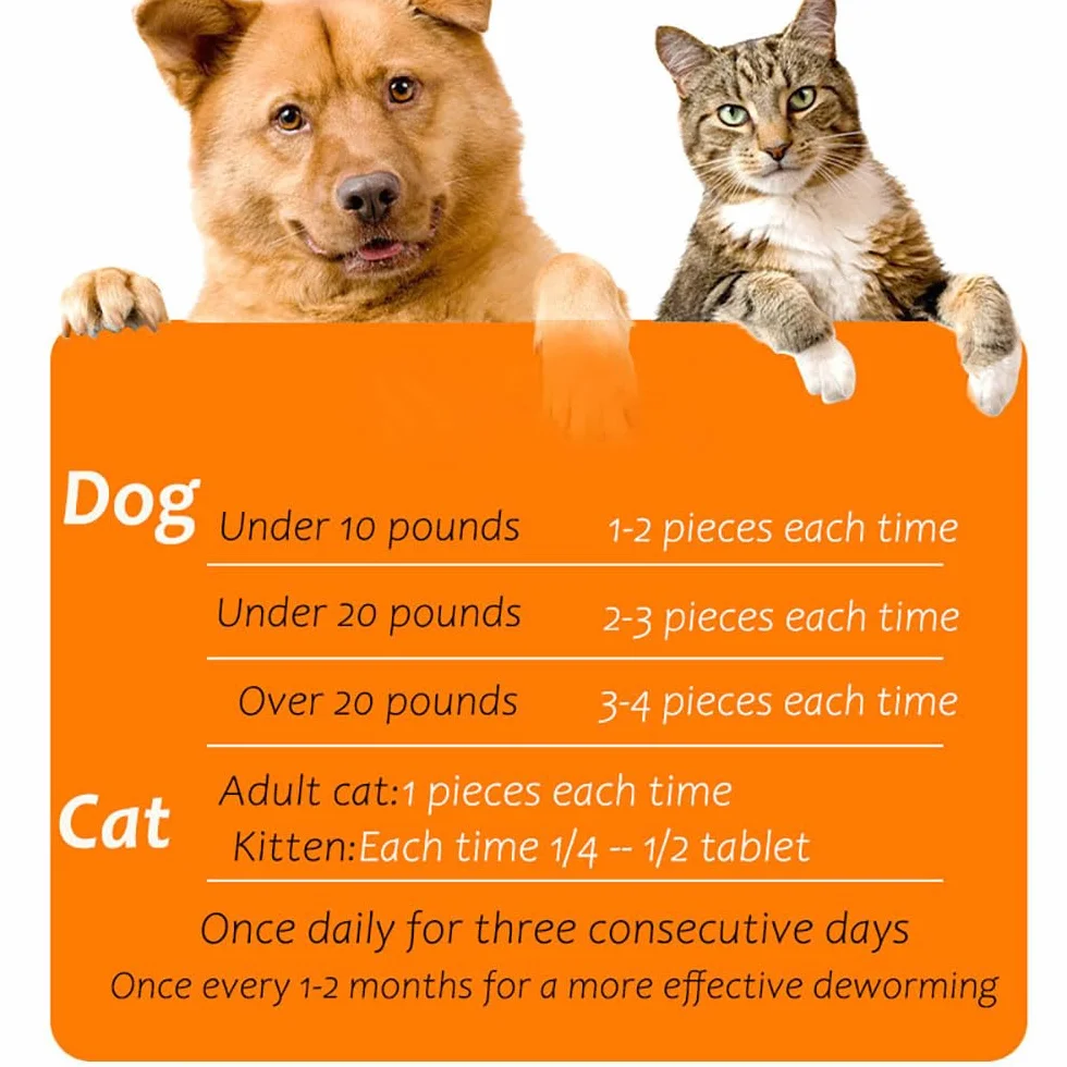 100 Cápsulas Desparasitante Herbal Natural para Perros y Gatos para el Tratamiento de parásitos internos