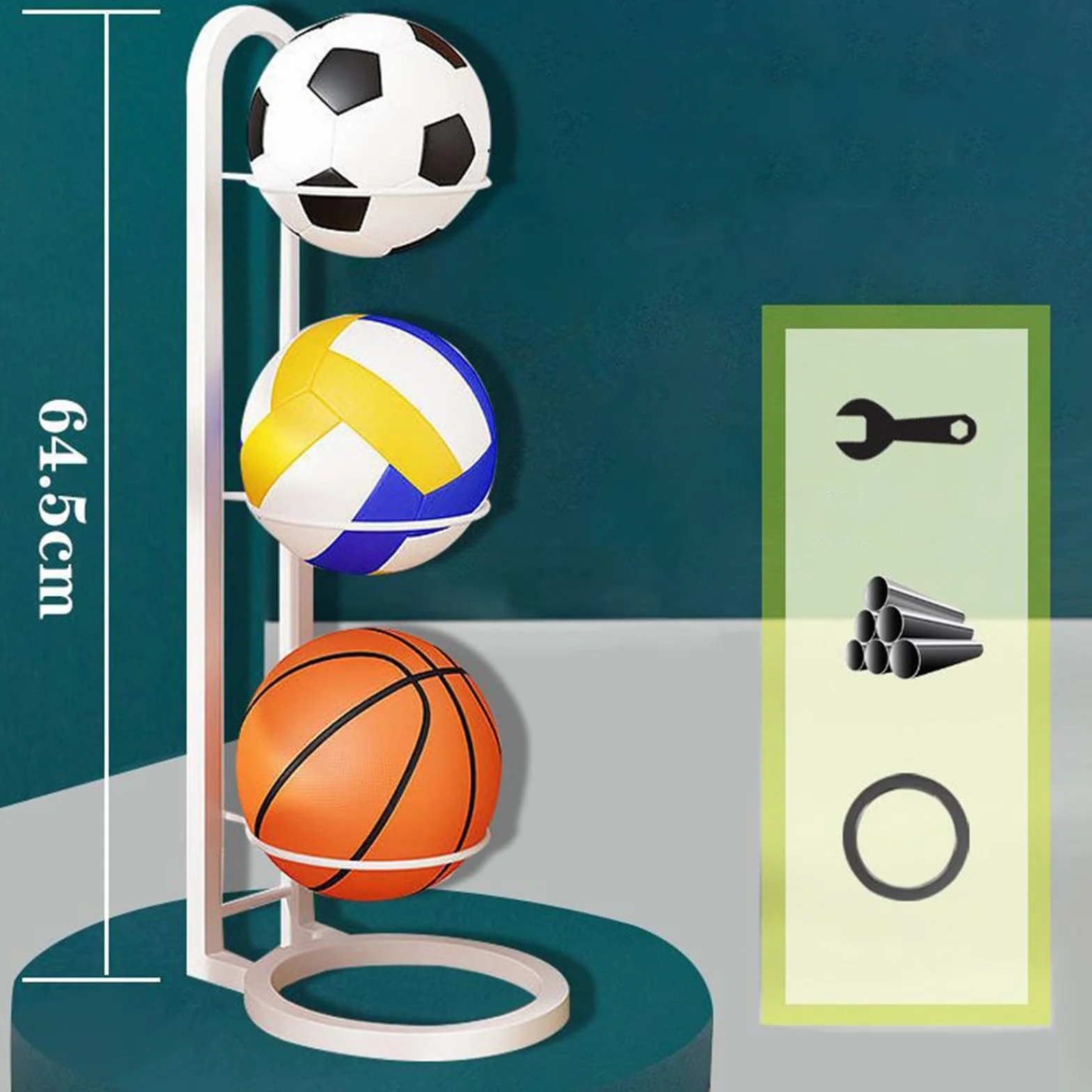 Estante de Almacenamiento de Pelotas de Baloncesto, Soporte Vertical para Voleibol