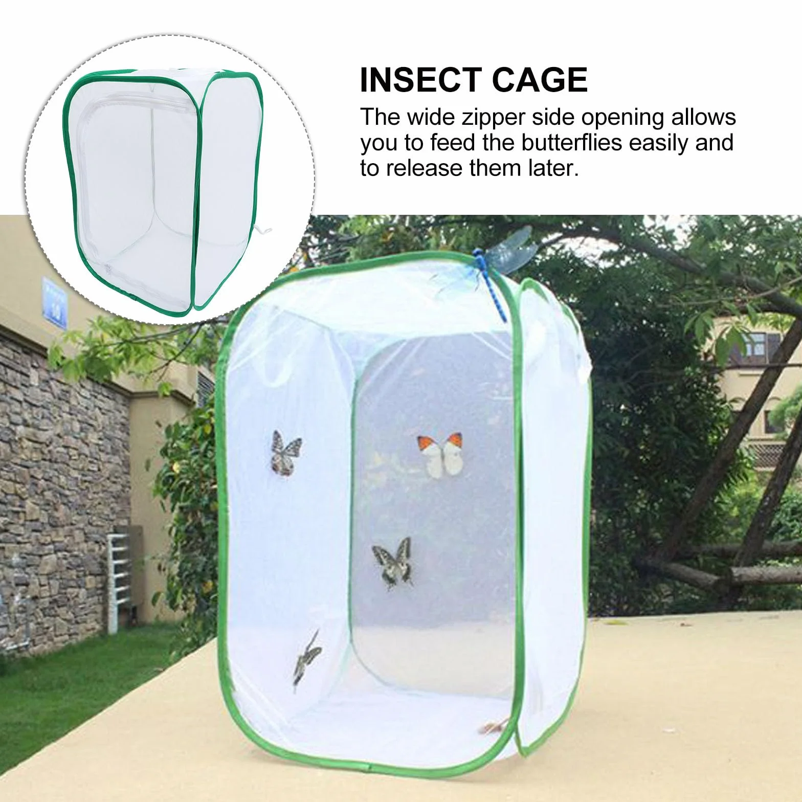 Jaula Plegable para Mariposas 40x40x60 Cm Malla Transpirable para Incubadora de Plantas y Hábitat Insectos, Caja Protectora para Mascotas y Cultivo de Plántulas