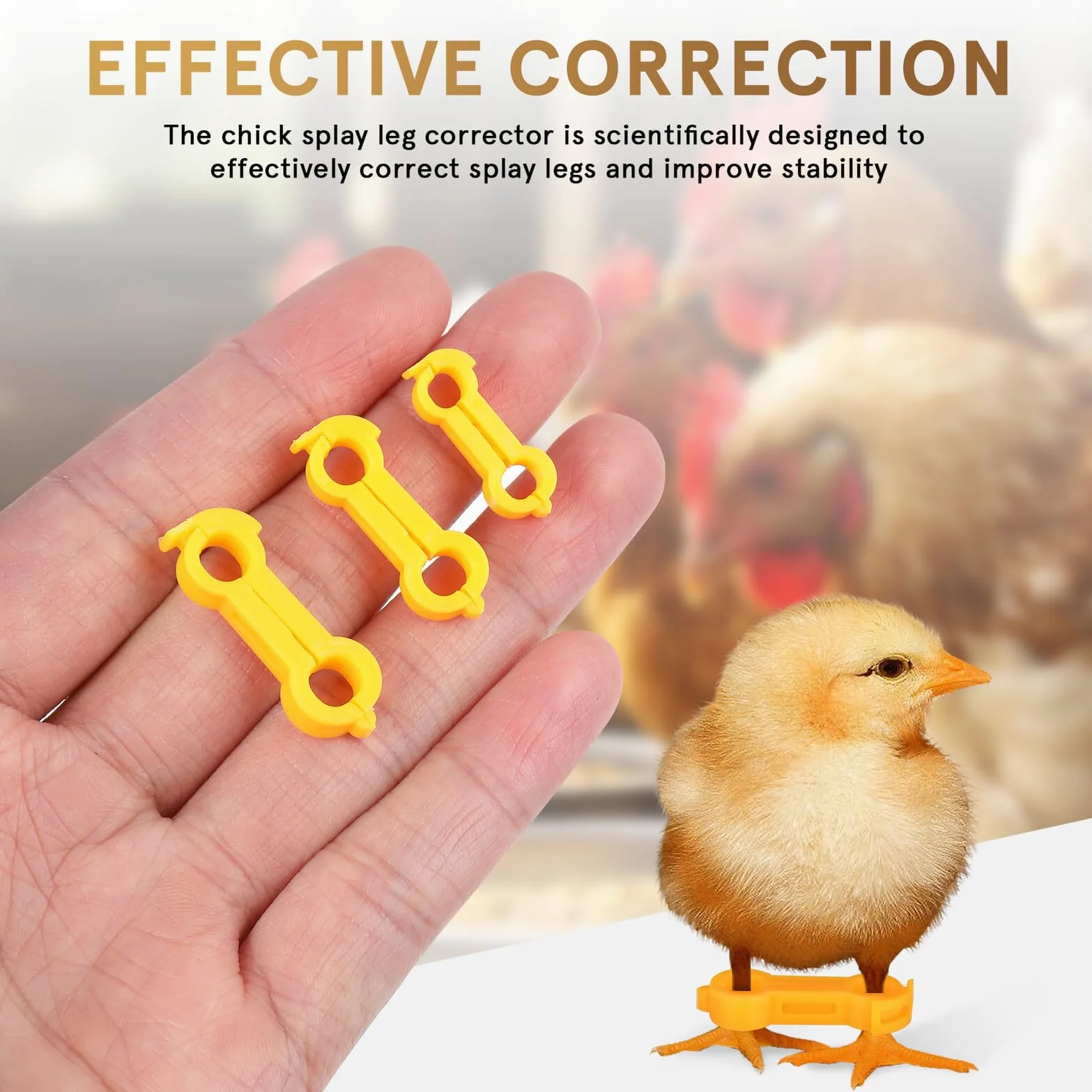 12 Piezas Corrector para Patas de Pollito de Anillos Soporte Científico para Corrección de Patas Abiertas Aves Pequeñas y Pollitos y Fácil de Limpiar