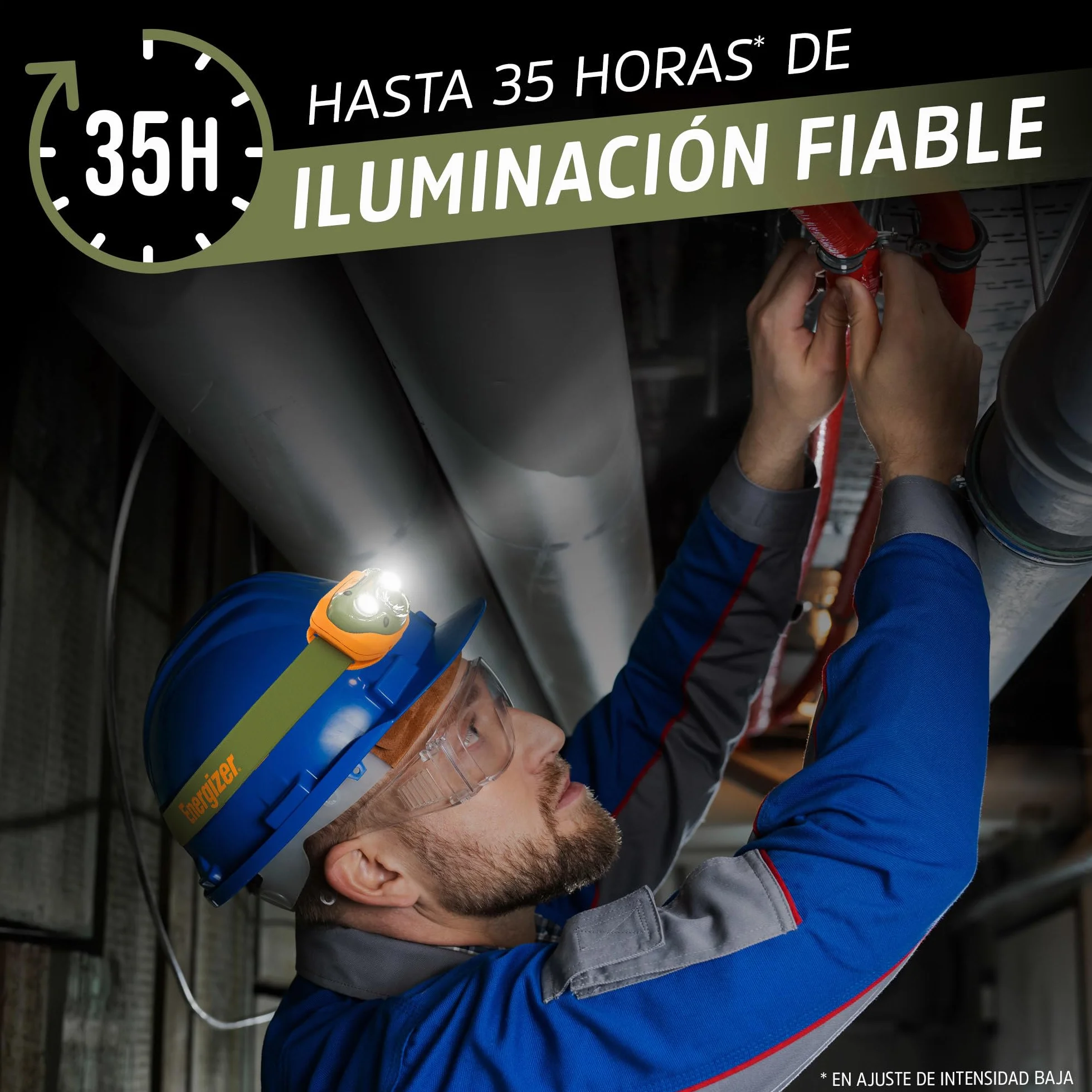 Energizer Vision HD+ Linterna Frontal LED 260 Lúmenes IPX4 7 Modos Ajustable