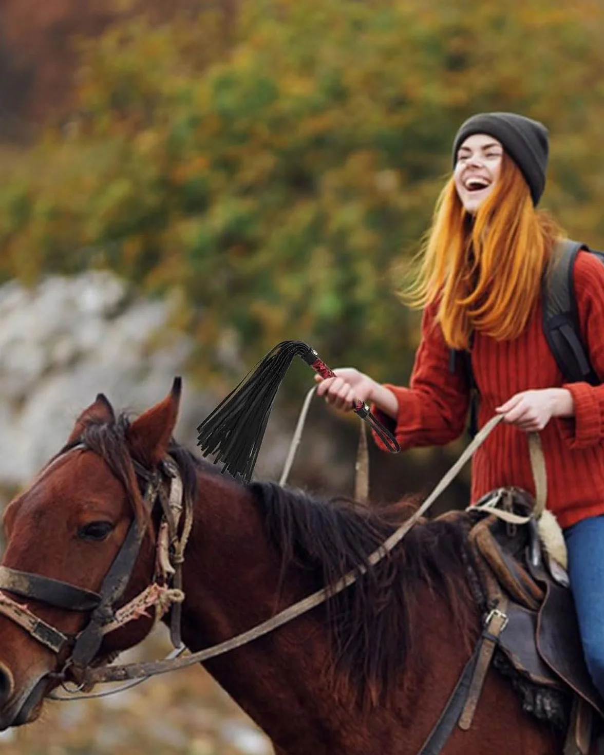 Latigo Cuero Artificial Suave Fusta Caballo Herramienta Entrenamiento Trallas Hípica Pareja Montar Caballo Deportes Aire Libre