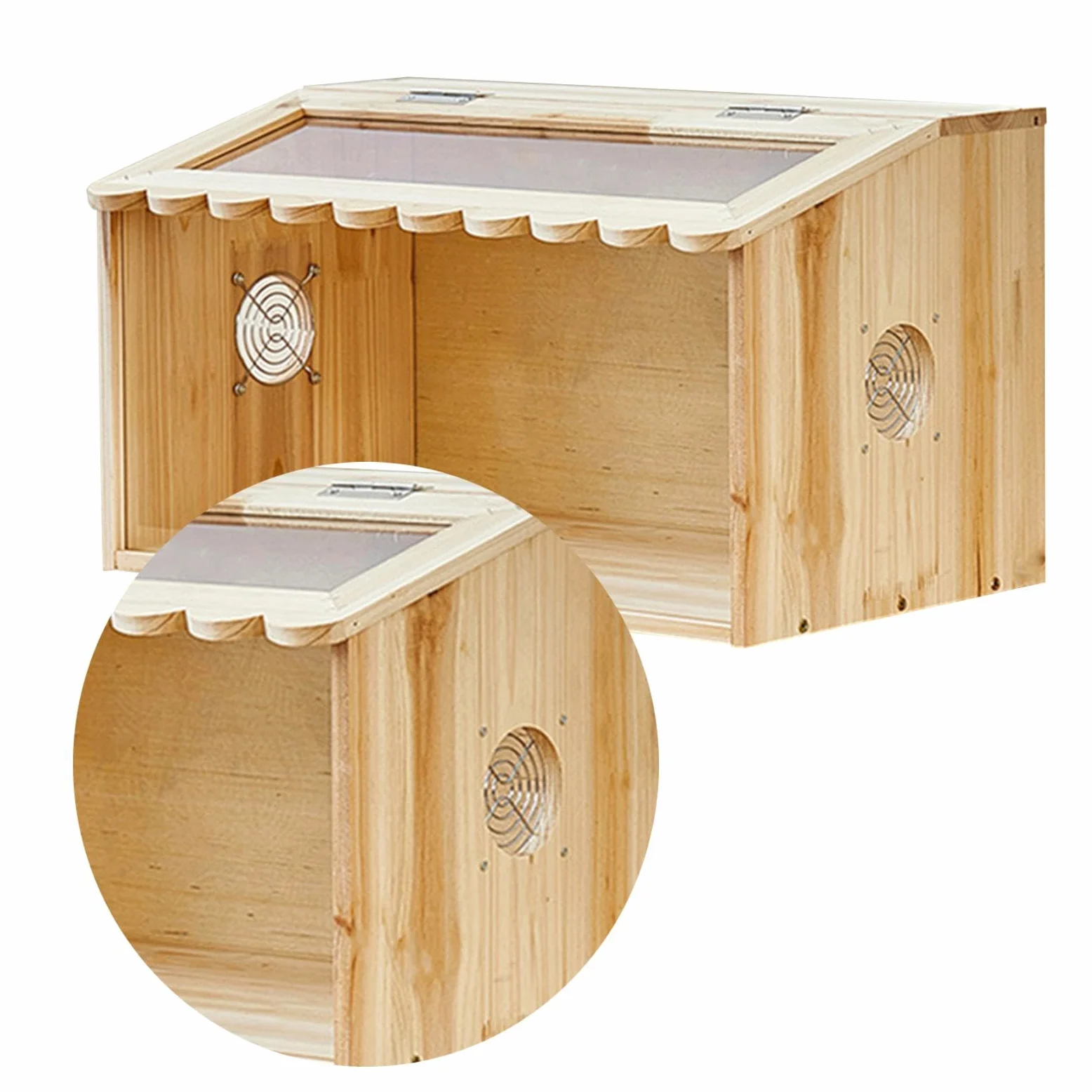 Harilla Criadero de con panorámica, Ligero y de fácil Acceso. Jaula de Madera para codornices, y hámsteres, Longitud 60 Cm