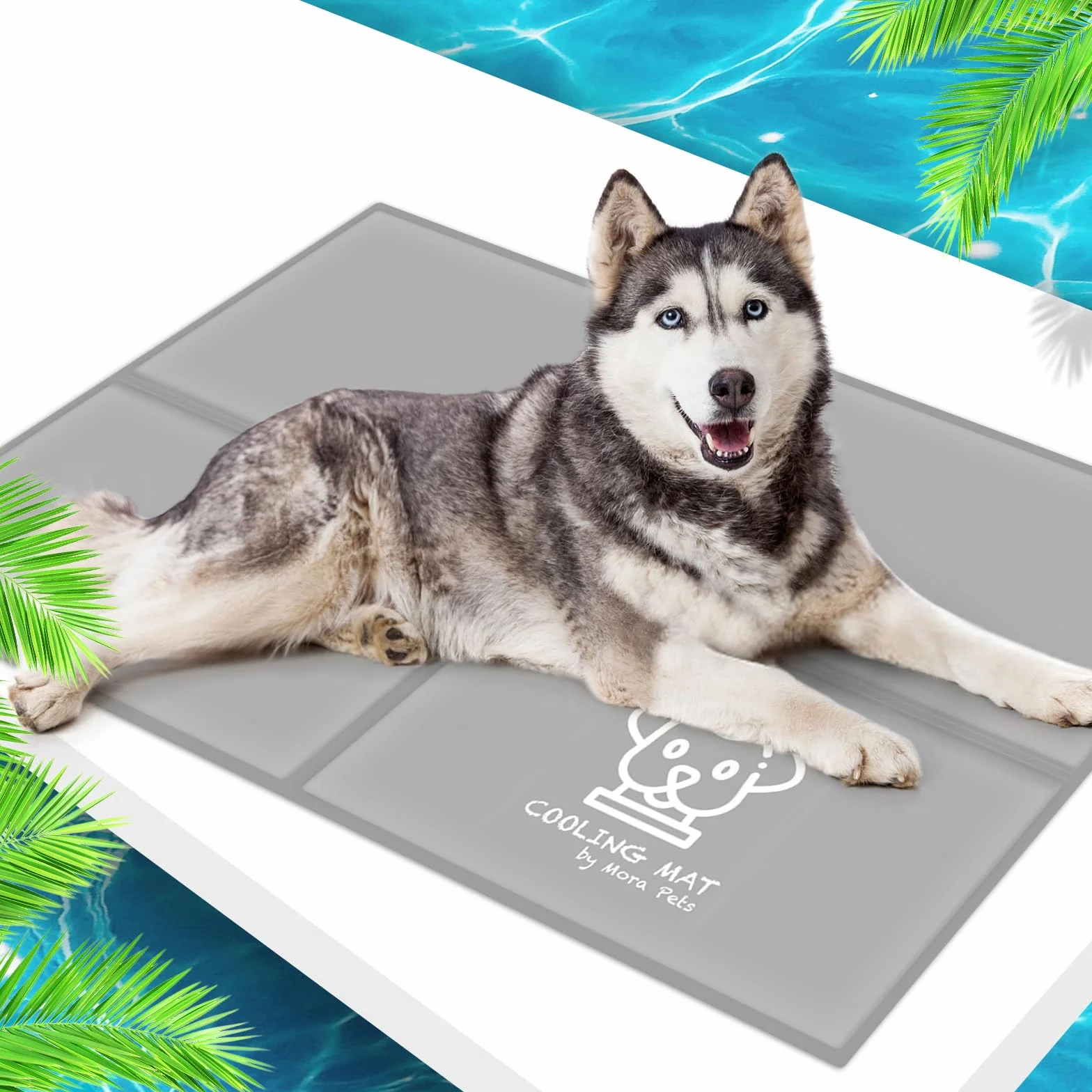 Pawtasy Cama refrescante Perro Manta refrigerante Gatos Cama Fria para Perros Verano Alfombrilla refrigerante Alfombra Colchoneta Ideal para Mascotas Extra Grande, XXL 120 x 80 cm Gris