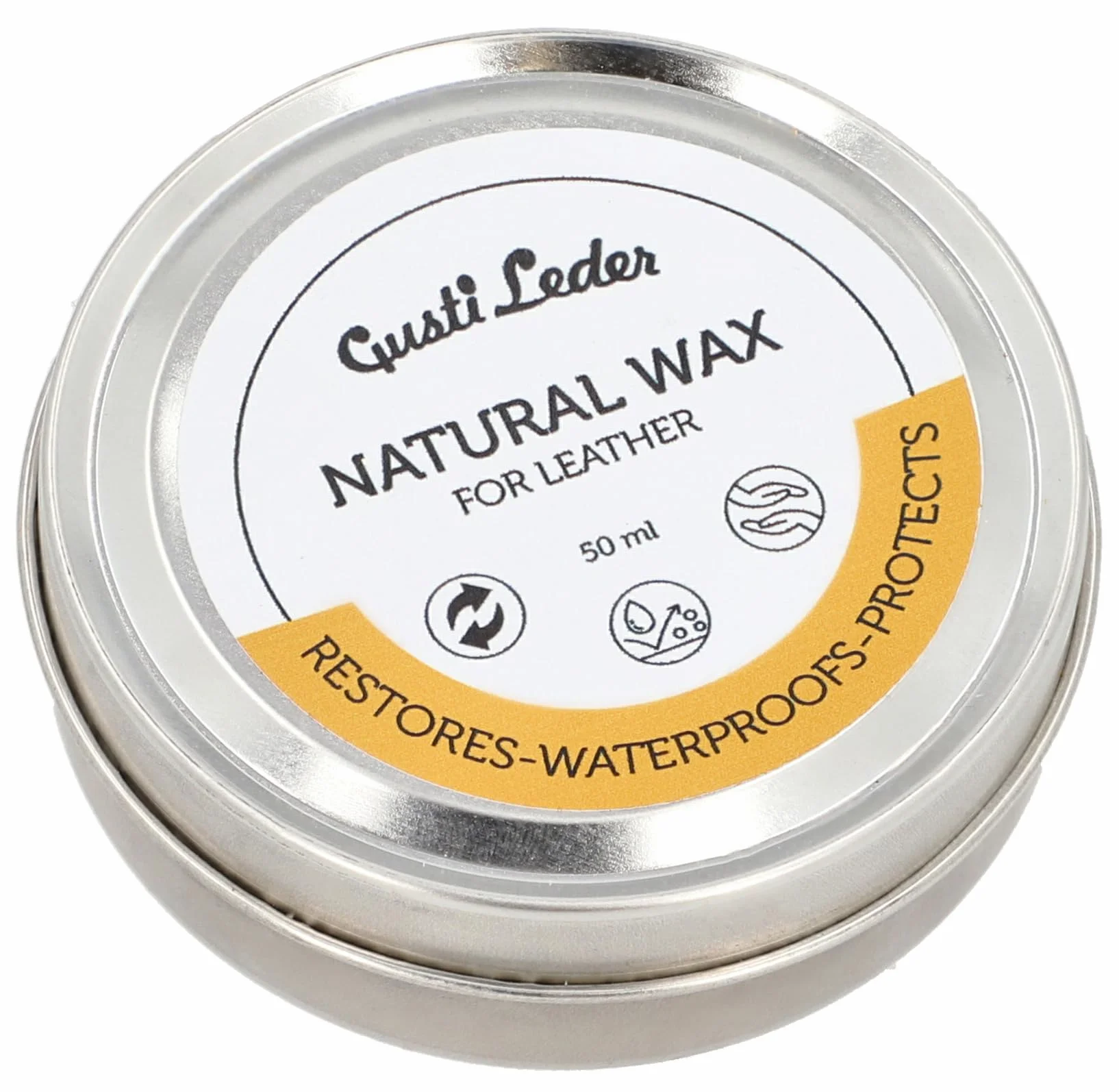 Gusti Leder Natural Wax - Cera de abejas para el cuidado del cuero para sofá, bolsos, zapatos y coche - grasa para cuero para brillo, protección y suavidad