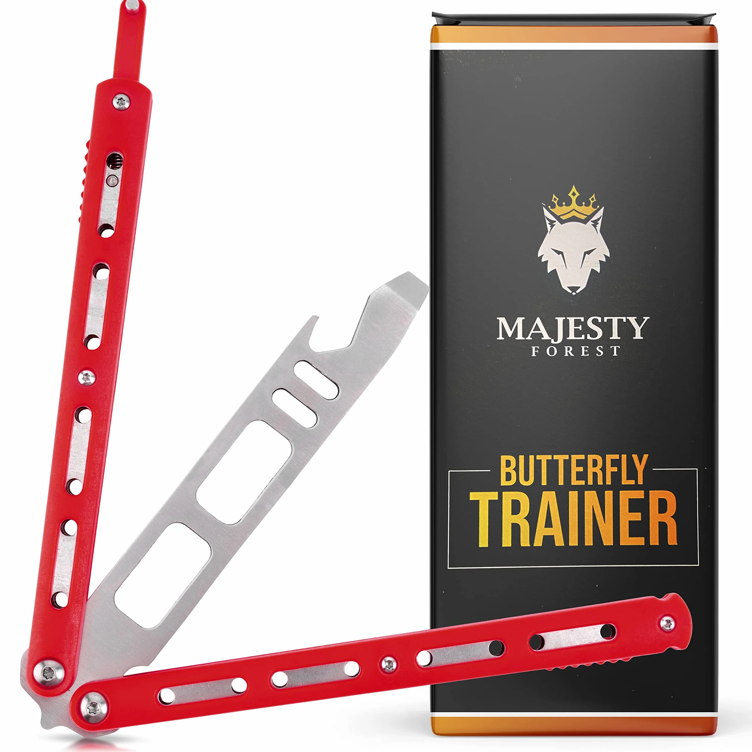 Balisong Trainer Navaja Mariposa Entrenamiento Abrebotellas Destornillador Roja