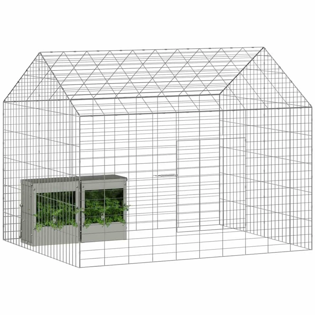 Jaula para conejos plateada, 100 x 78 x 78 cm, acero galvanizado, jaula para animales pequeños, ideal para exteriores e interiores, sin techo