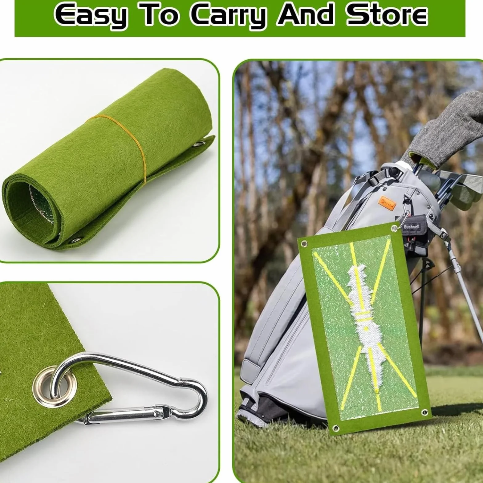 Alfombra de Golf con Bolsillo Negro 10pcs Mat de Entrenamiento para Interior