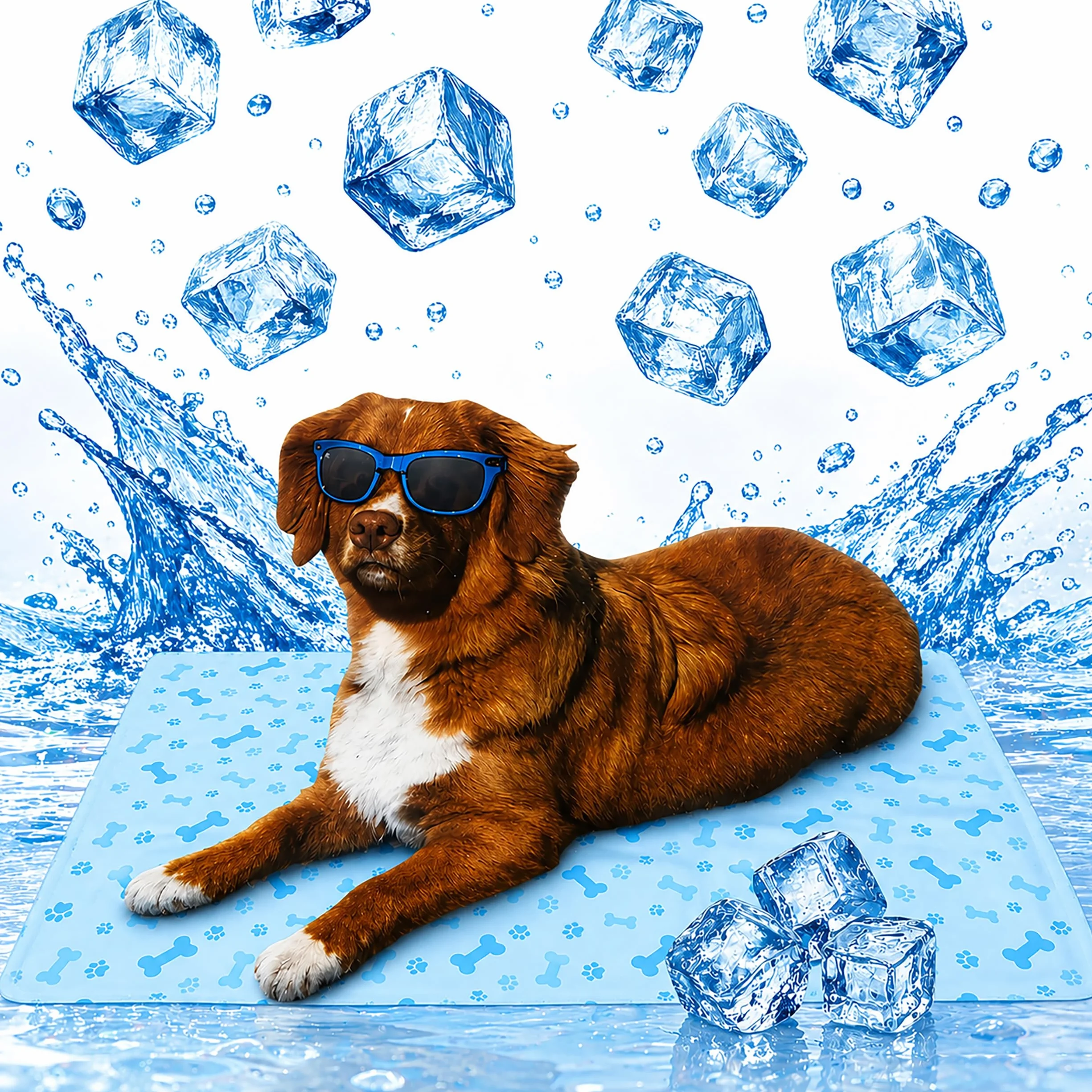 BESCH Alfombrilla Refrescante para Mascotas, Esterilla Refrigerante Autorefrigerante con Gel, Colchoneta Fresca para Perros y Gatos, Uso Verano Interior Exterior 45x60cm