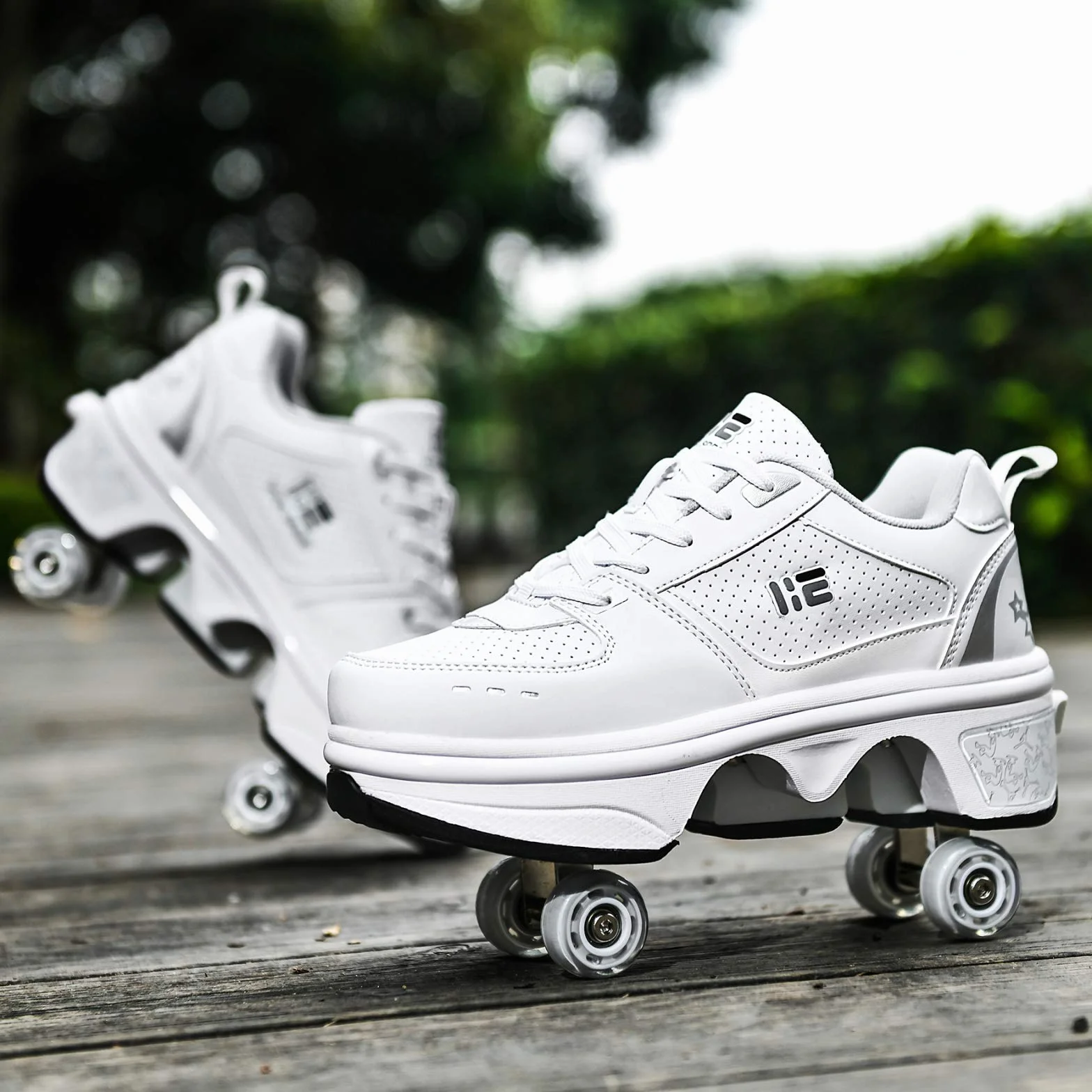 Zapatos con Ruedas para Niños y Niñas Deformación Automática Calzado de Skateboarding EU36