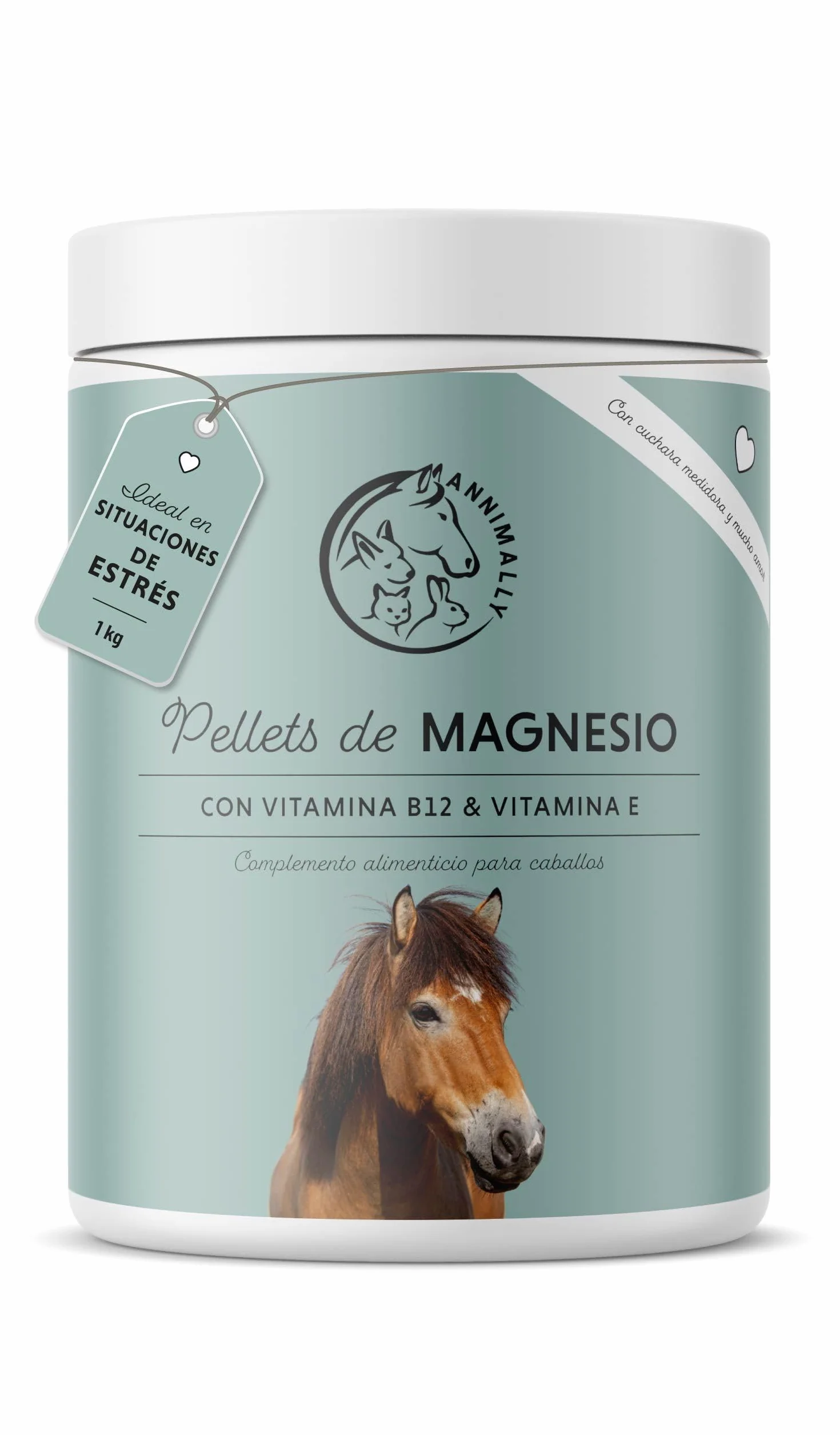 Annimally Pellets de Magnesio para Caballos 1 kg - Acetato de Magnesio y Óxido de Magnesio para una máxima biodisponibilidad