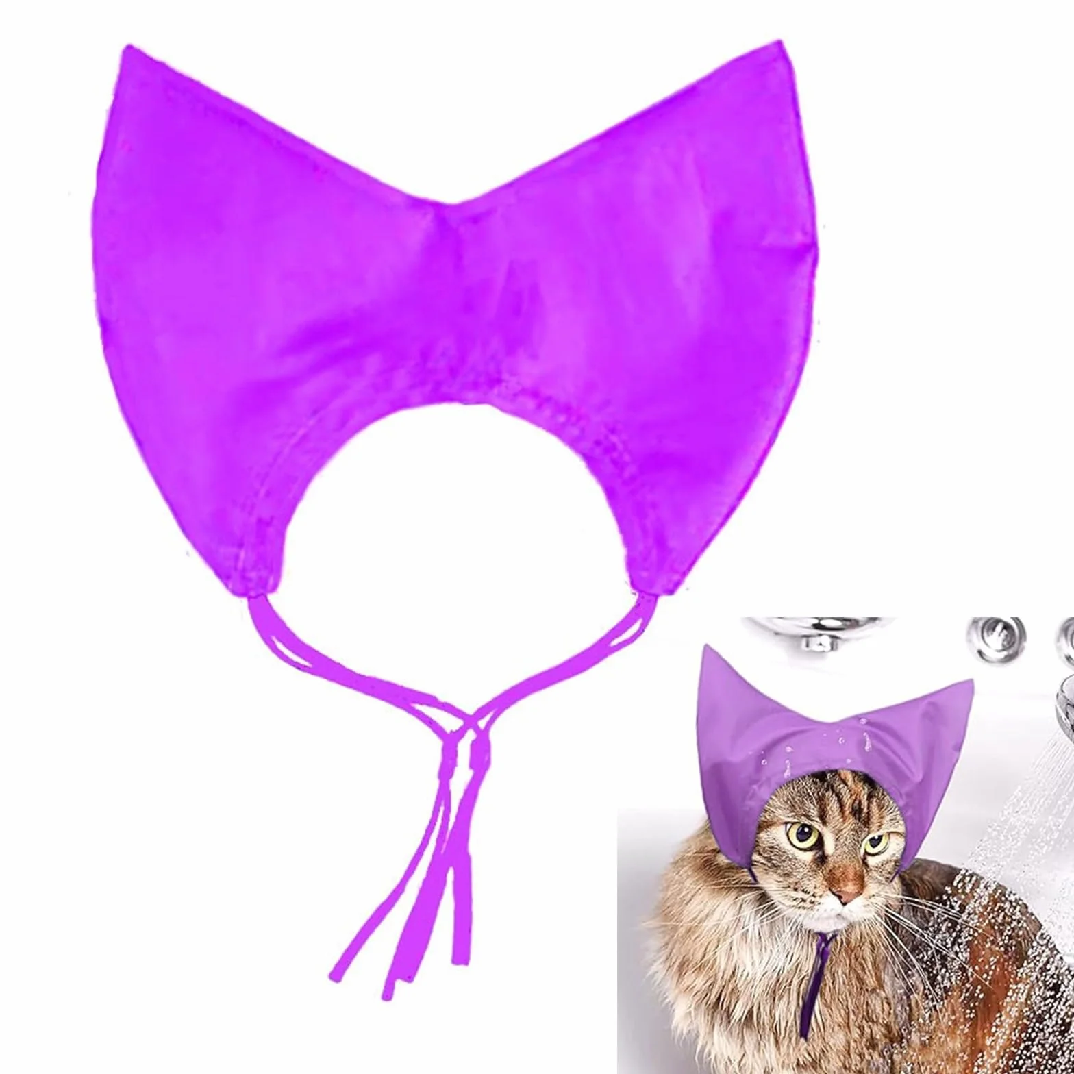 Gorros de baño impermeables para gatos de varios tamaños, cómodos sombreros de ducha protectores de oídos para mascotas para el hogar y salón de mascotas