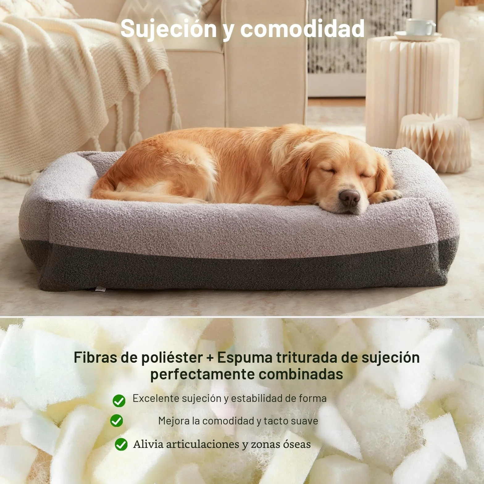 Pawk Cama Perro, Cama Perros Medianos Desmontable Lavable, Cesta para Perros Antideslizante Suave Anti-ansiedad Sofá Perro, 76x61x20cm