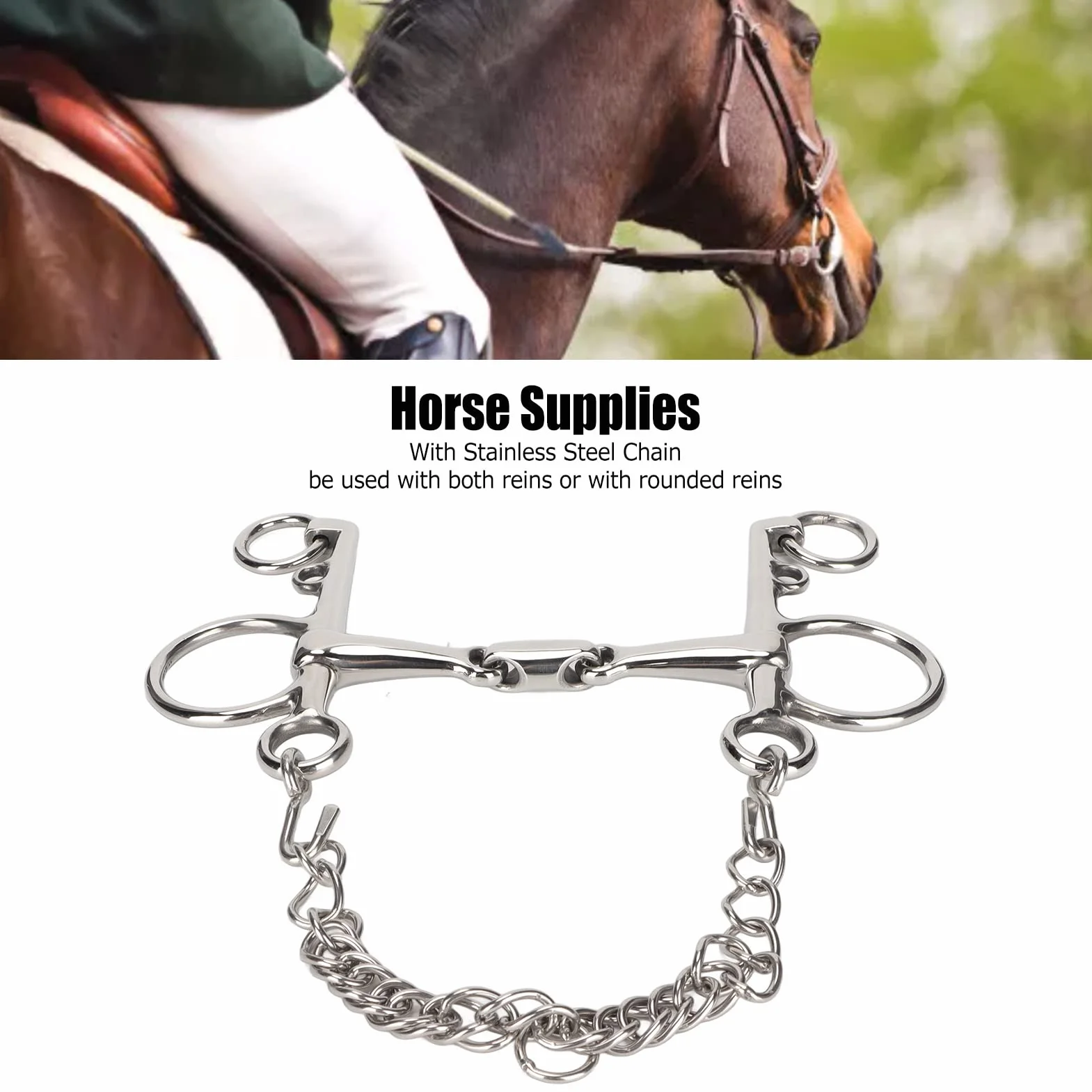 CHICIRIS Bocado Pelham, Facilidad de Control Práctico y cómodo Bocado Pelham para Caballos