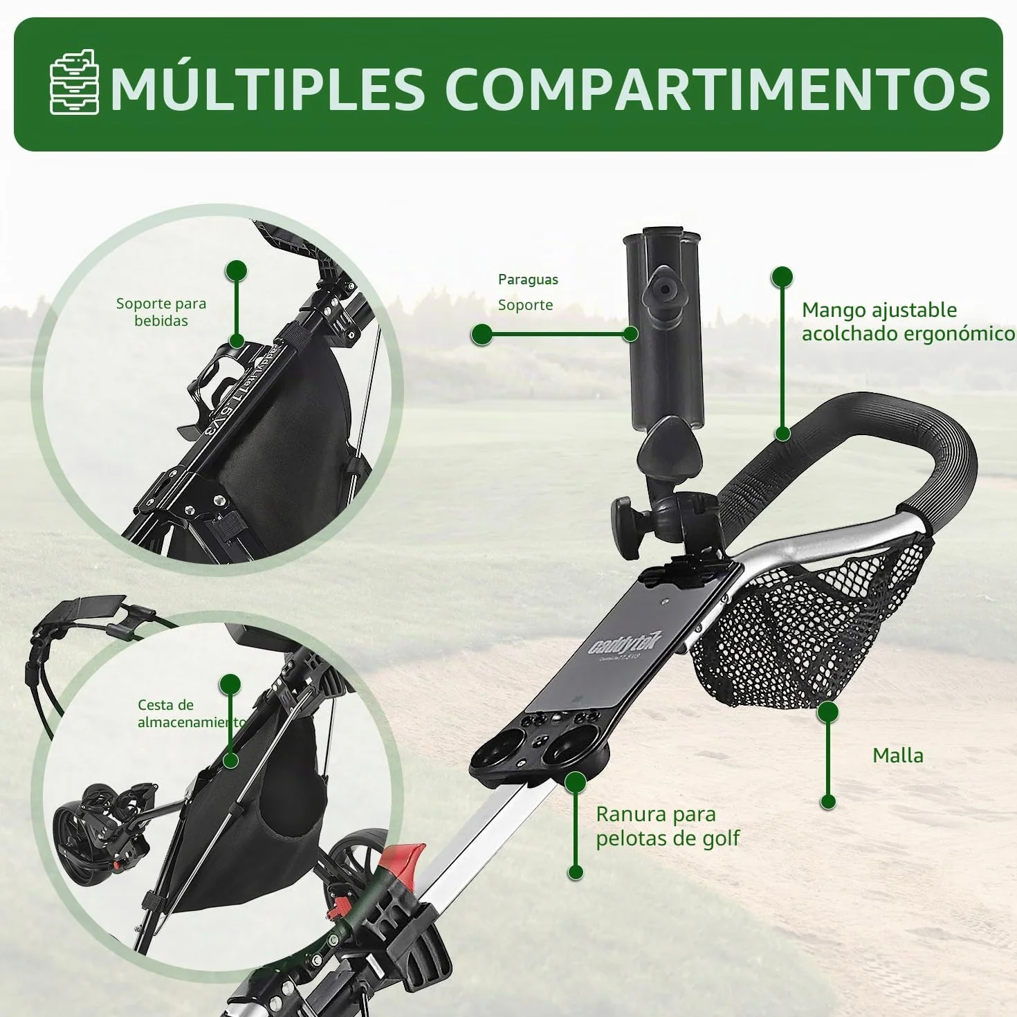 Caddytek CaddyLite 11.5 V3 Carrito de Golf 3 Ruedas Ligero Plegable