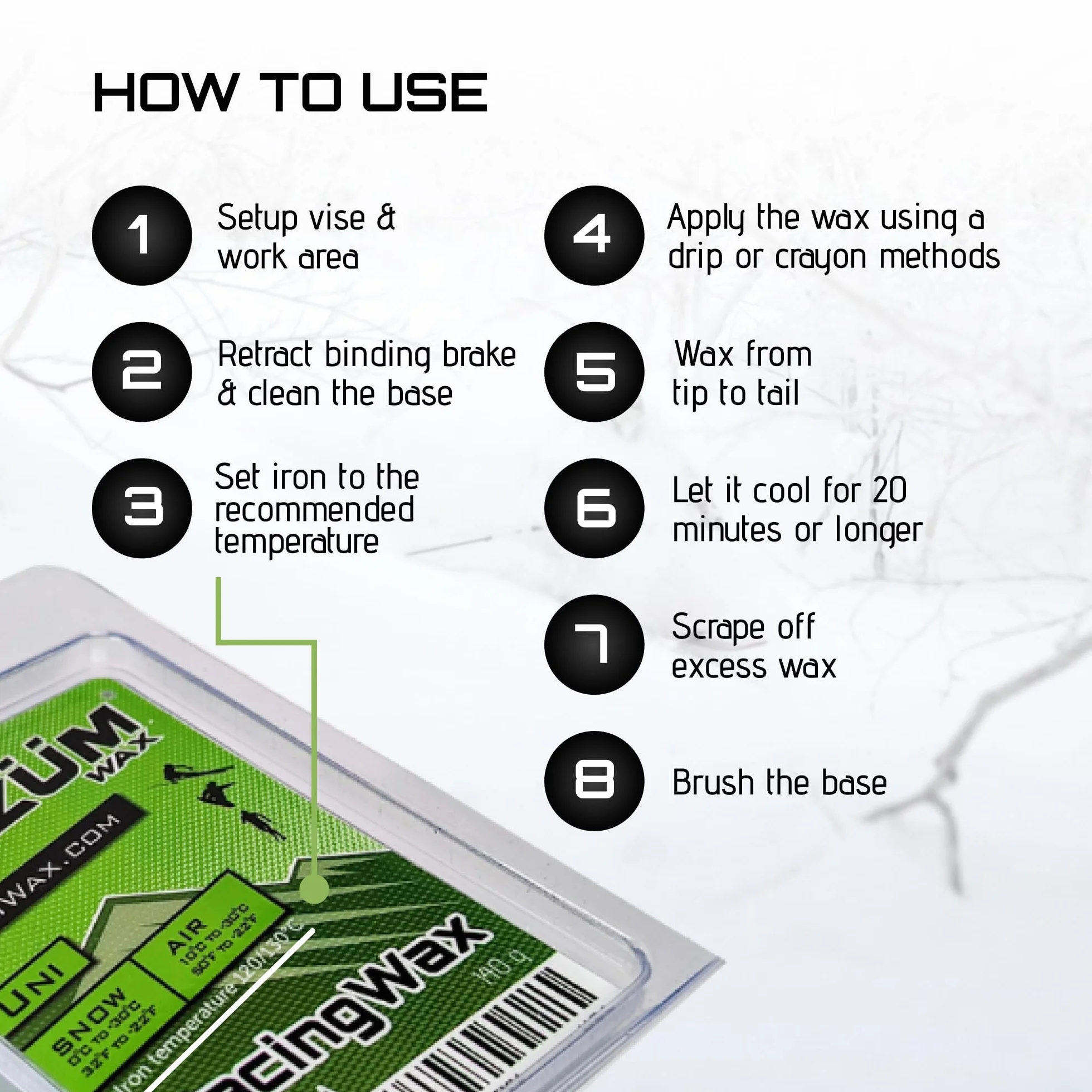 ZUMWax Ski Wax 100g Universal All Temperature Racing Wax