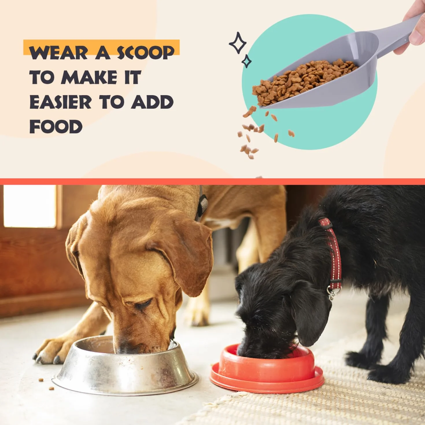 Nobleza - 2 Piezas Contenedor de Comida para Mascotas 40L, Mascotas Caja de Alimentos con Ruedas Contenedor, Tapa abatible, hermética, Transparente, Ruedas y Pala, para Comida para Perros y Gatos