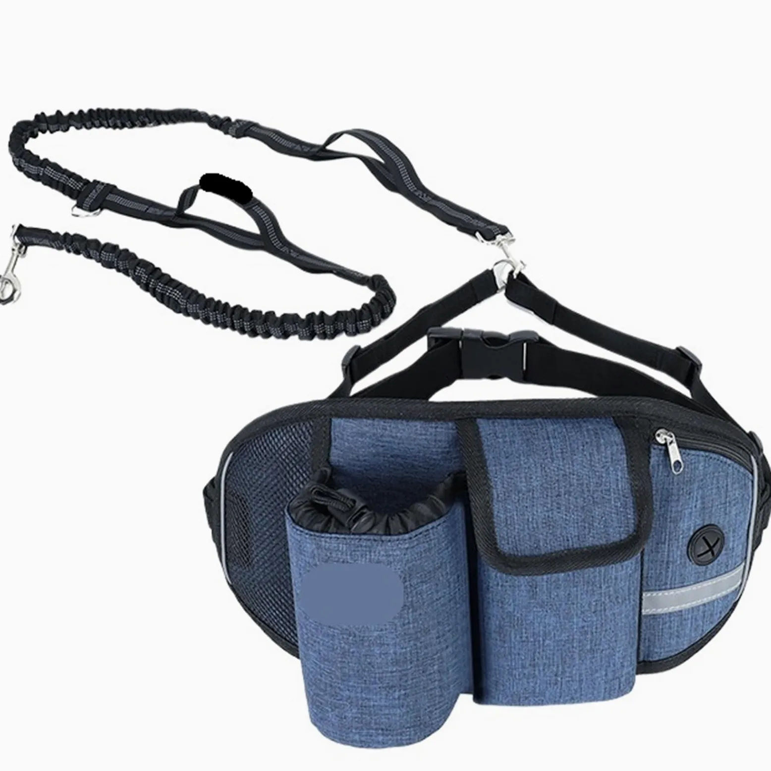 Riñonera de Entrenamiento for Perros, Manos Libres, Deportiva, multifunción, for pasear al Aire Libre, de Nailon Correa Perro(Blue Set)