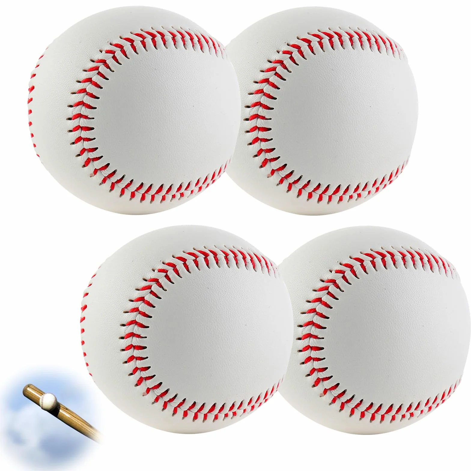 Pelotas de Béisbol 9" Profesionales Juego de 4 para Jóvenes y Adultos