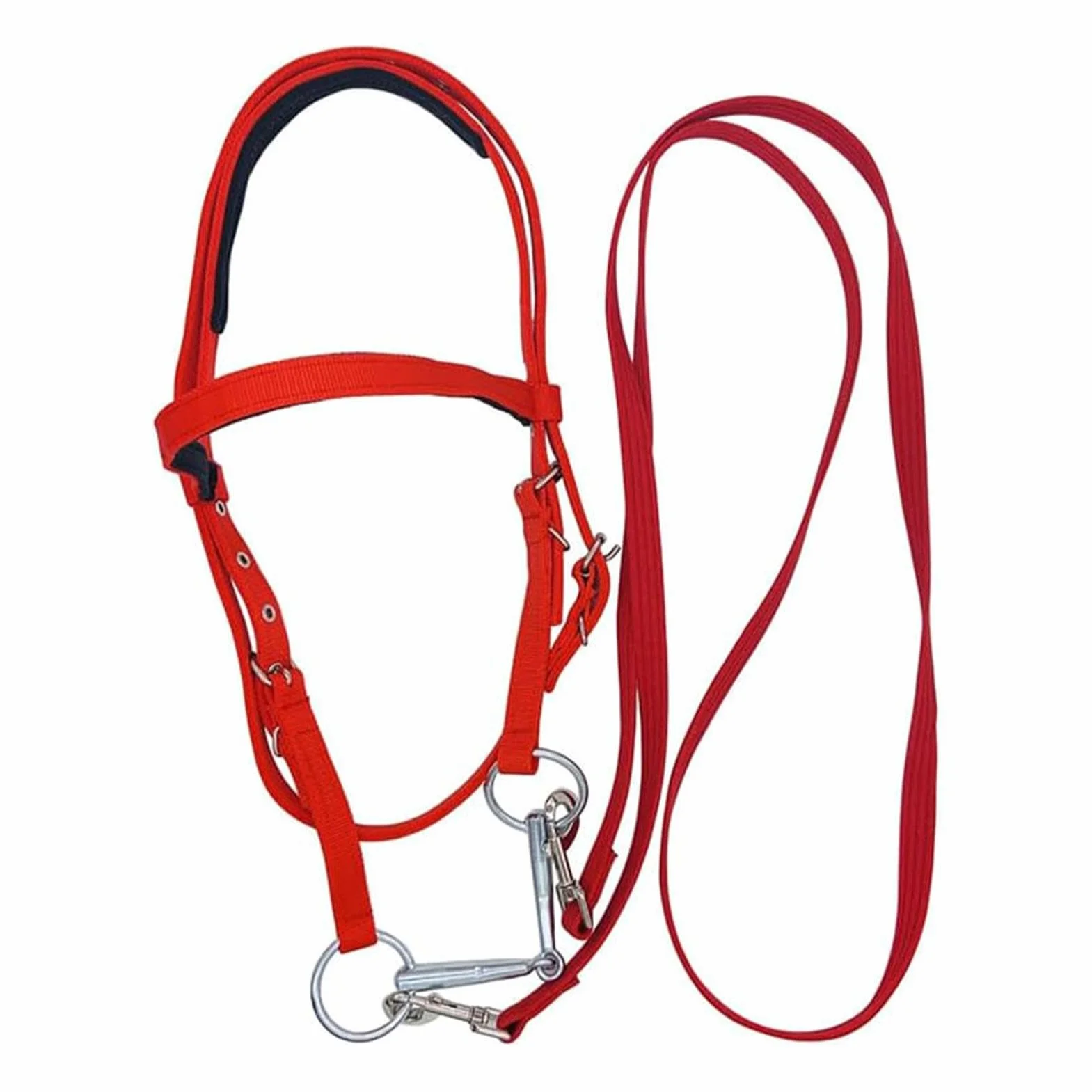 Rein para caballos, cabezal para caballos - Horse Bridle Tracked Rope Headstall ajustable - Cordera del rancho del arnés, brida de rein animal de seguridad para conducción estable, suministros equinos