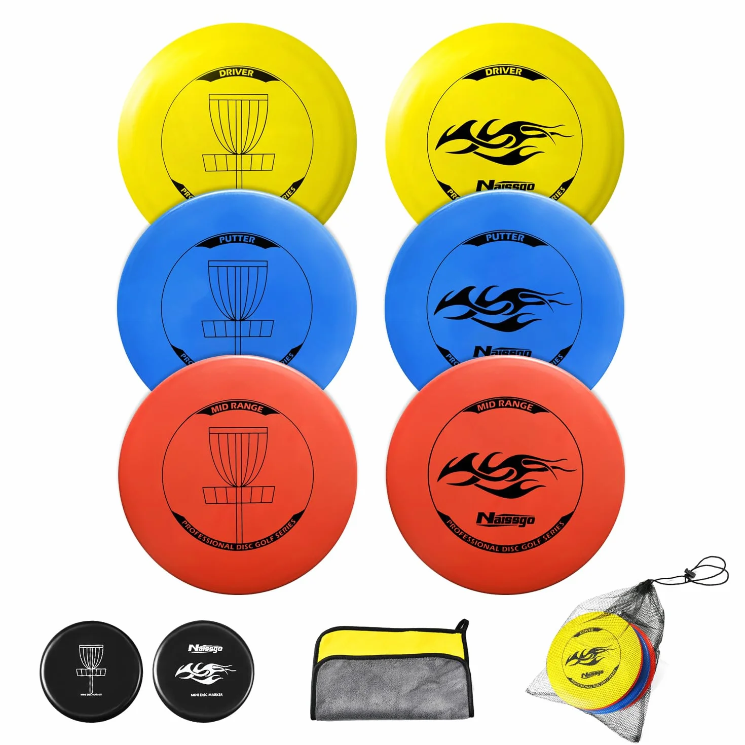 Juego de 6 discos de golf profesionales para adultos y niños